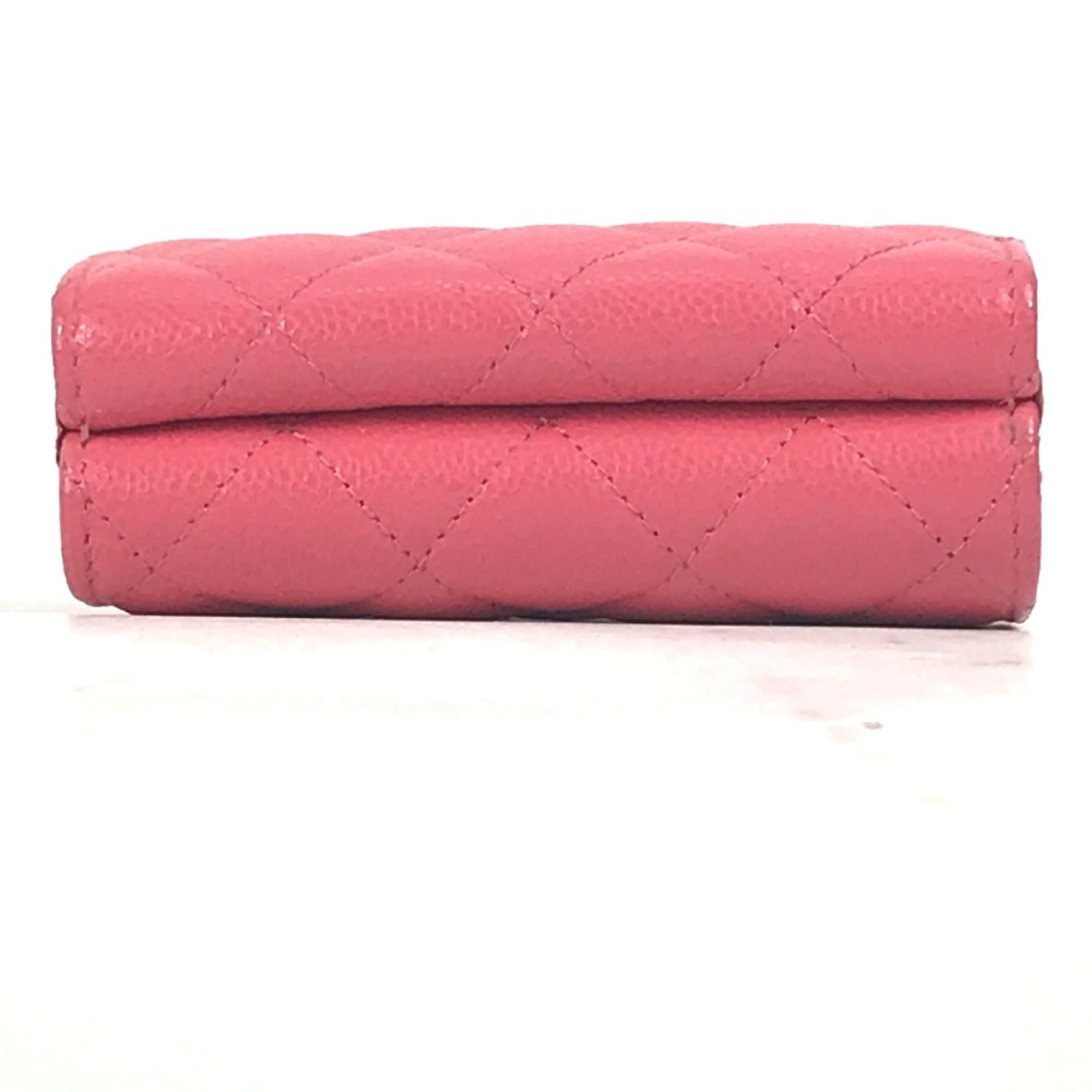 Chanel Pink Grained Calfskin Wallet (Tri-Fold) (Pre-Owned)