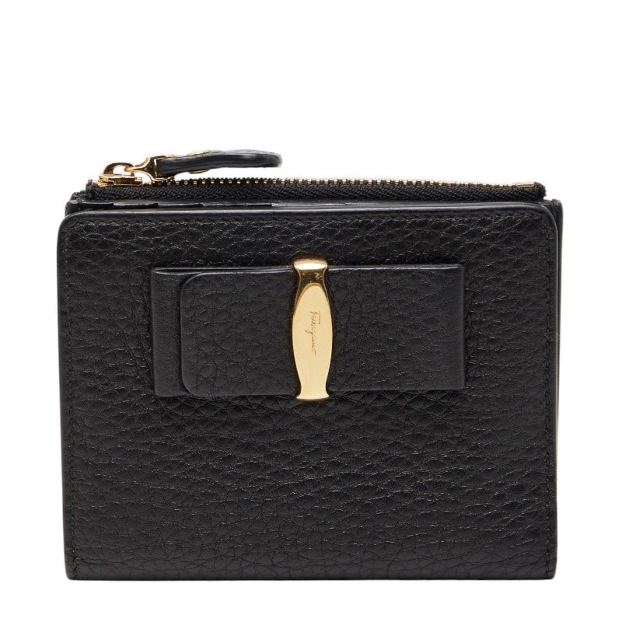Salvatore Ferragamo Black Leather Wallet (Bi-Fold) (Pre-Owned)