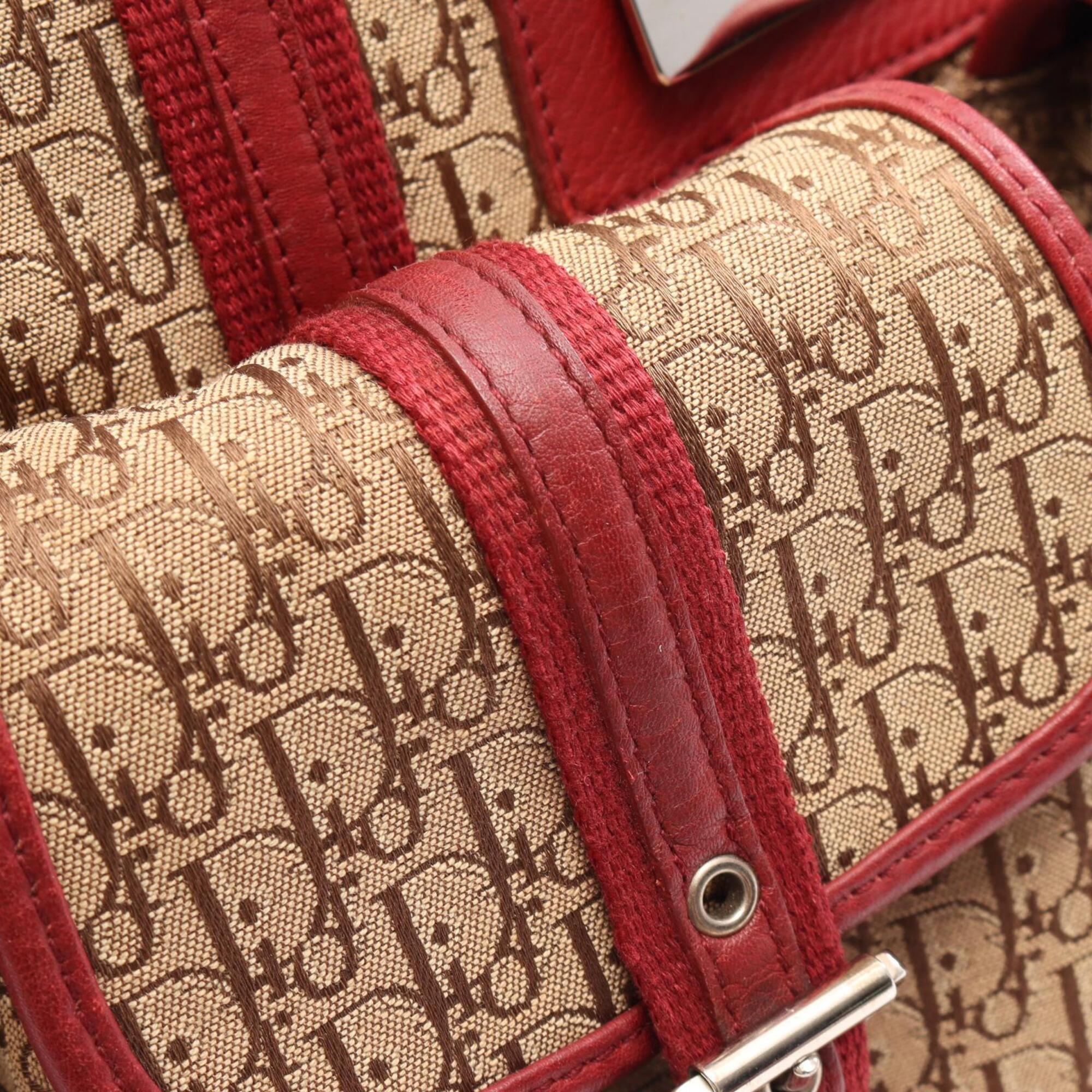 Christian Dior Beige Red Color Trotter Handbag (Pre-Owned)