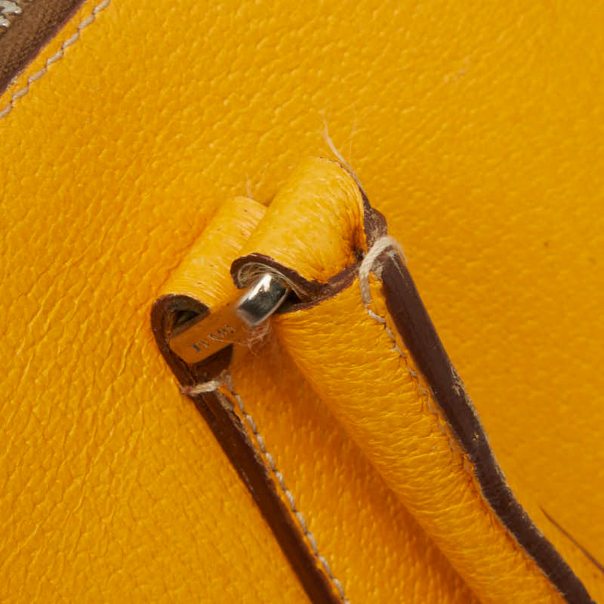 Prada Yellow Leather Boston Bag Handbag (Pre-Owned)