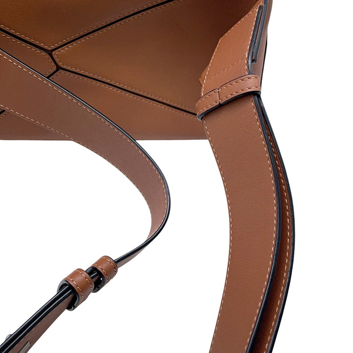 Loewe Puzzle Brown Leather Handbag Sling Bag (Pre-Owned)