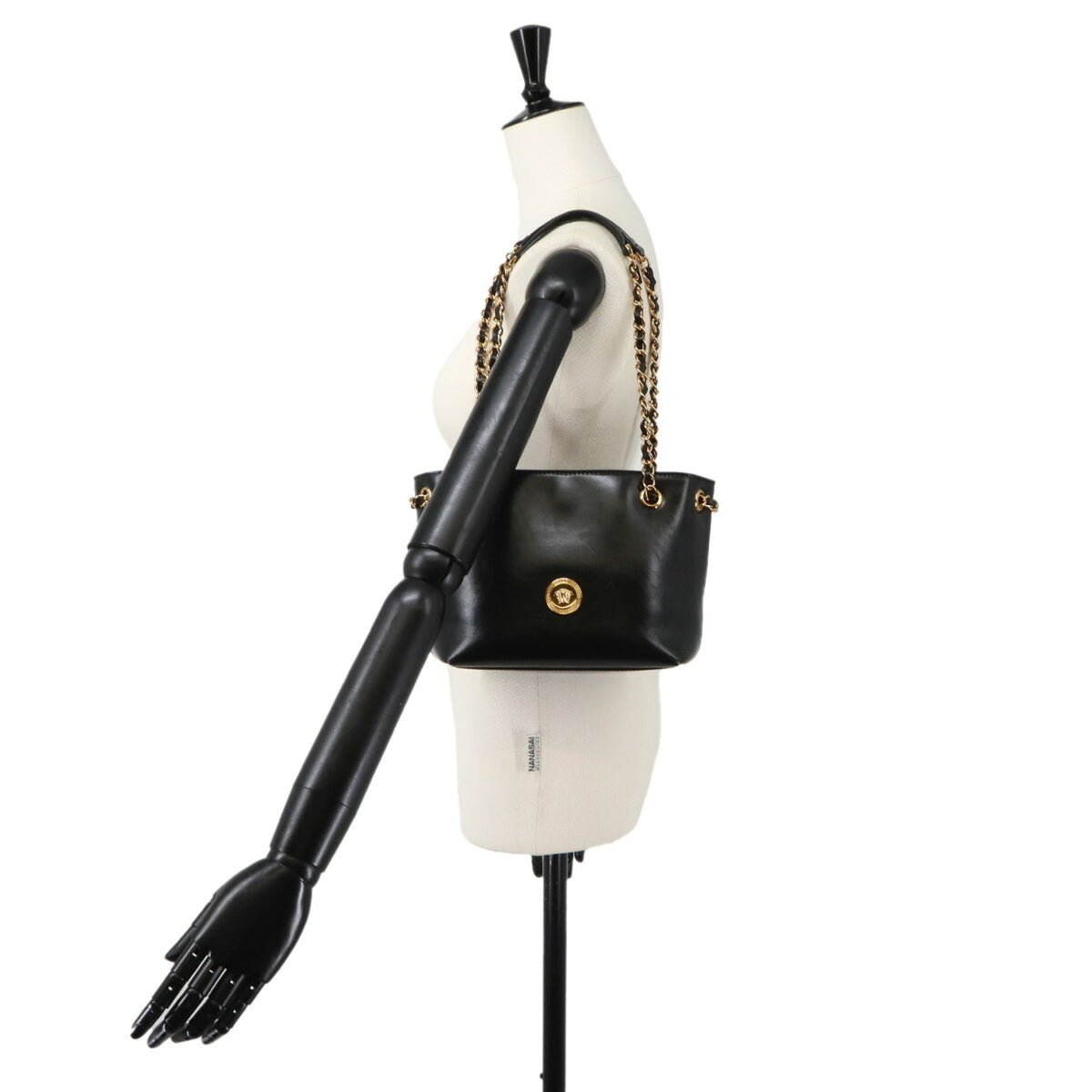 Versace Black Leather Handbag Shoulder Bag (Pre-Owned)