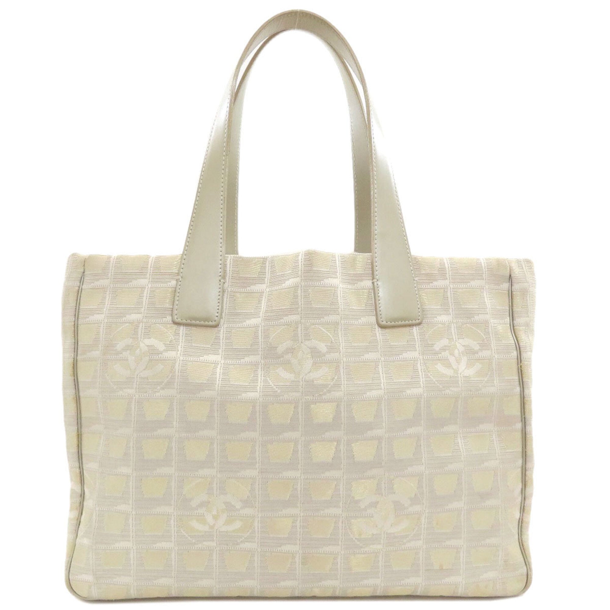 Chanel Silver Yellow Nylon Jacquard Tote Bag (Pre-Owned)