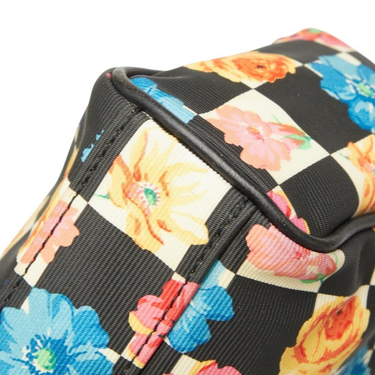 Versace Black Multi-Color Nylon Leather Shoulder Bag (Pre-Owned)