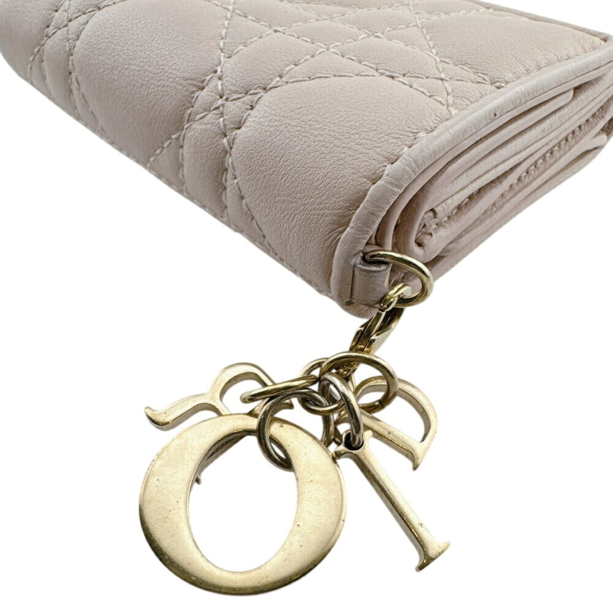 Christian Dior Pink Leather Wallet (Tri-Fold) (Pre-Owned)