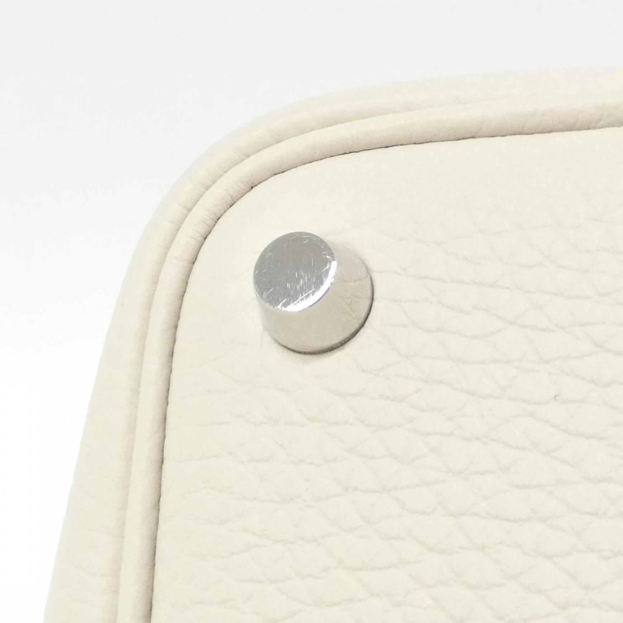 Hermes Cream White Taurillon Clemence Leather Handbag (Pre-Owned)