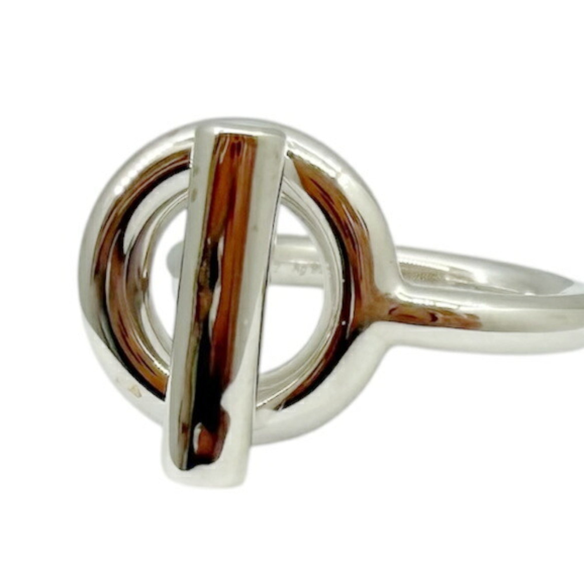 Hermes Silver Silver 925 Band Ring (Pre-Owned)
