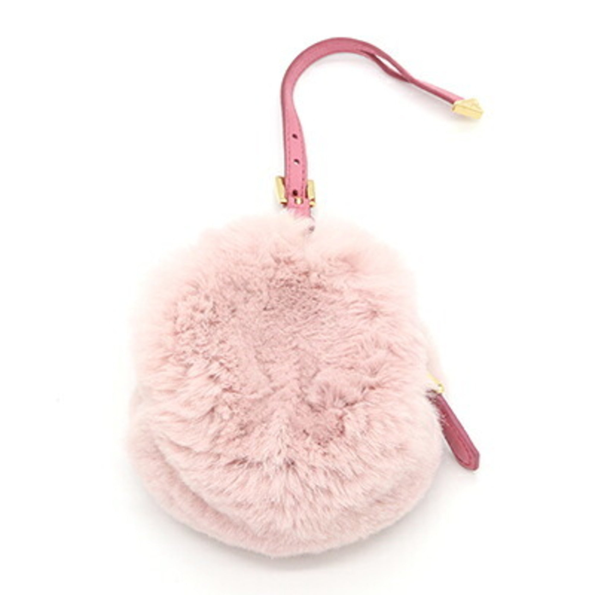 Prada Light Pink Pink White Fur Handbag Pouch (Pre-Owned)