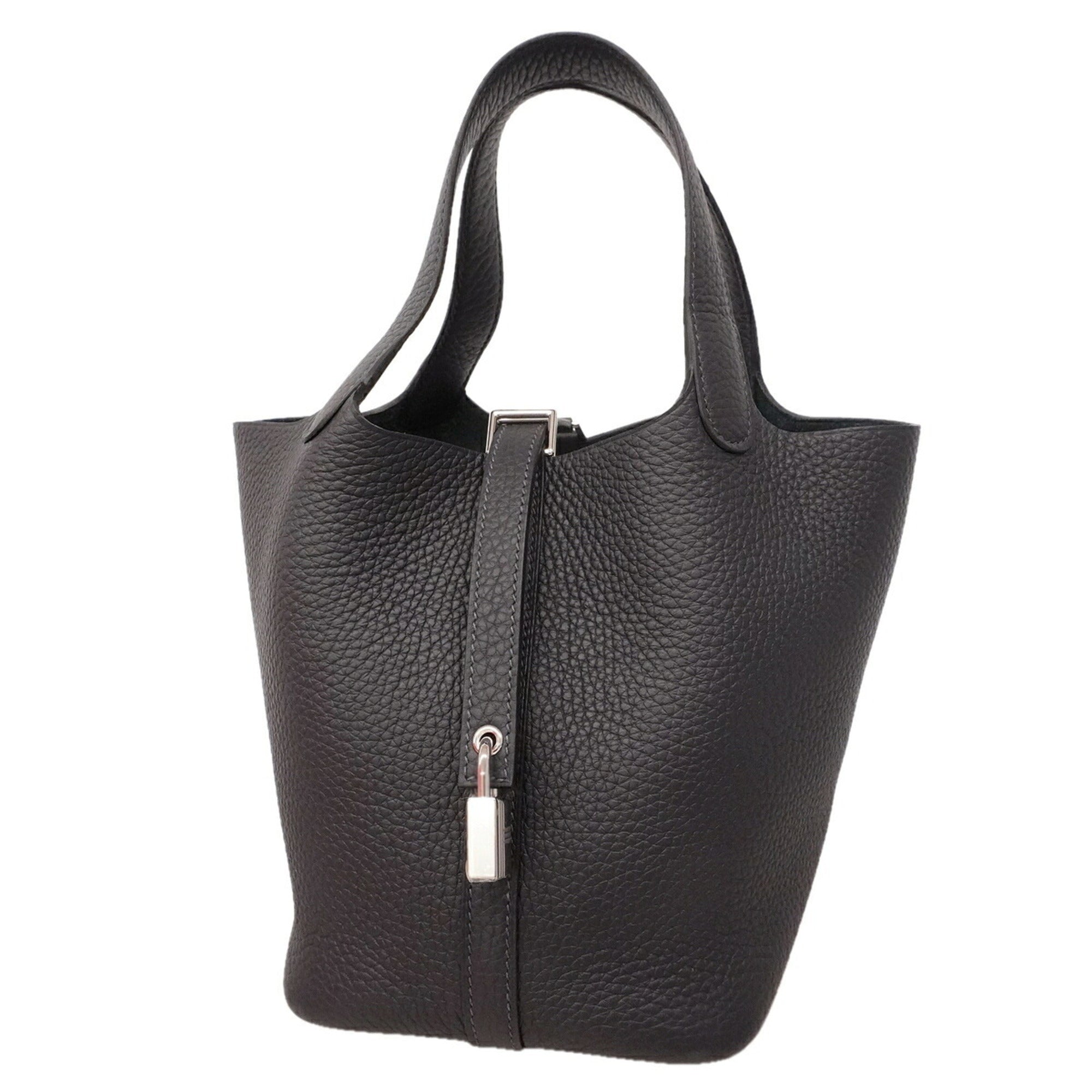 Hermes Black Taurillon Clemence Leather Handbag (Pre-Owned)