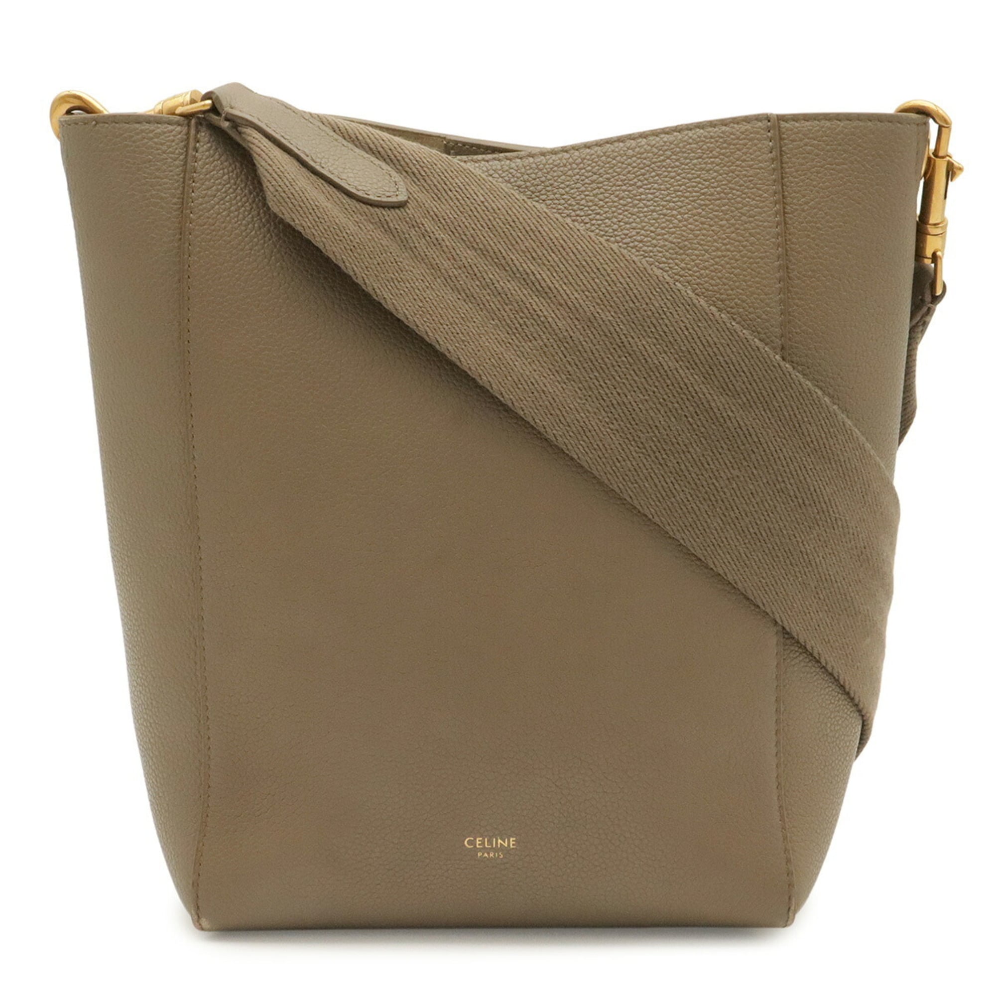 Celine Grayish Leather Shoulder Bag (Pre-Owned)