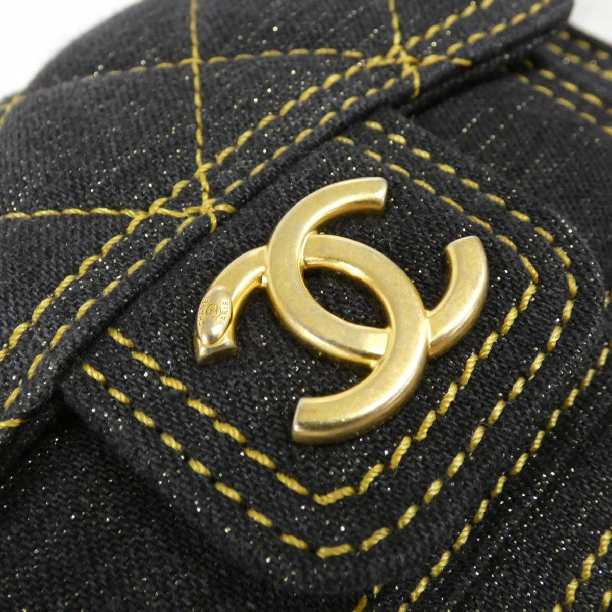 Chanel Black Denim Handbag Shoulder Bag (Pre-Owned)