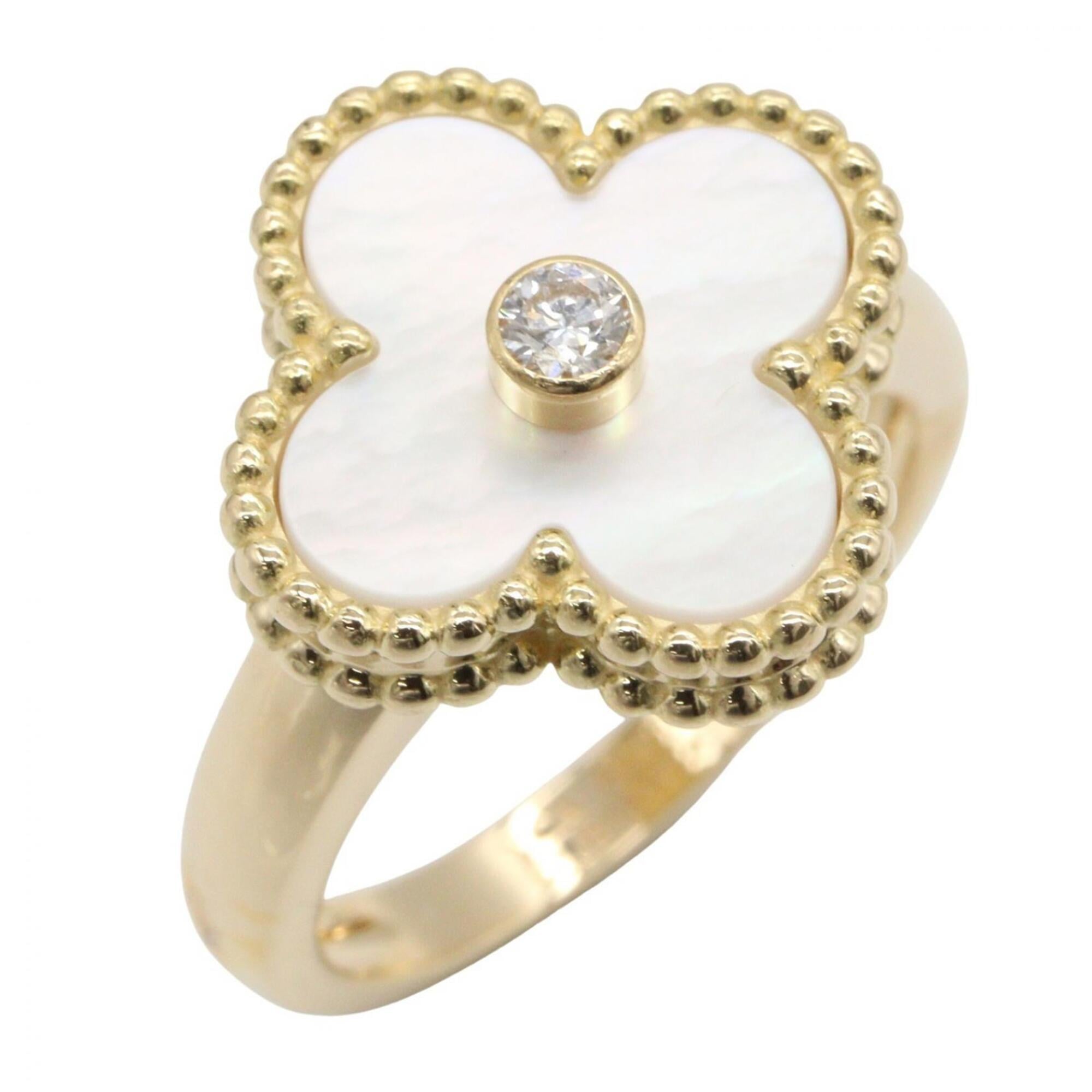 Van Cleef & Arpels Gold Clear White Yellow Gold (18K) Band Ring (Pre-Owned)