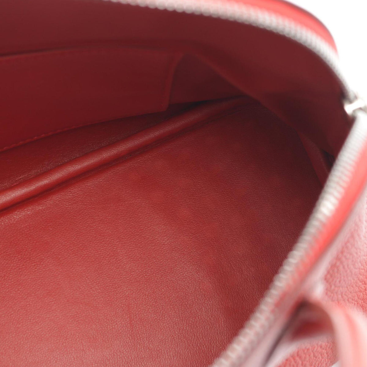 Hermes Red Color Rouge Garance Chevre Coromandel Leather Leather Handbag (Pre-Owned)