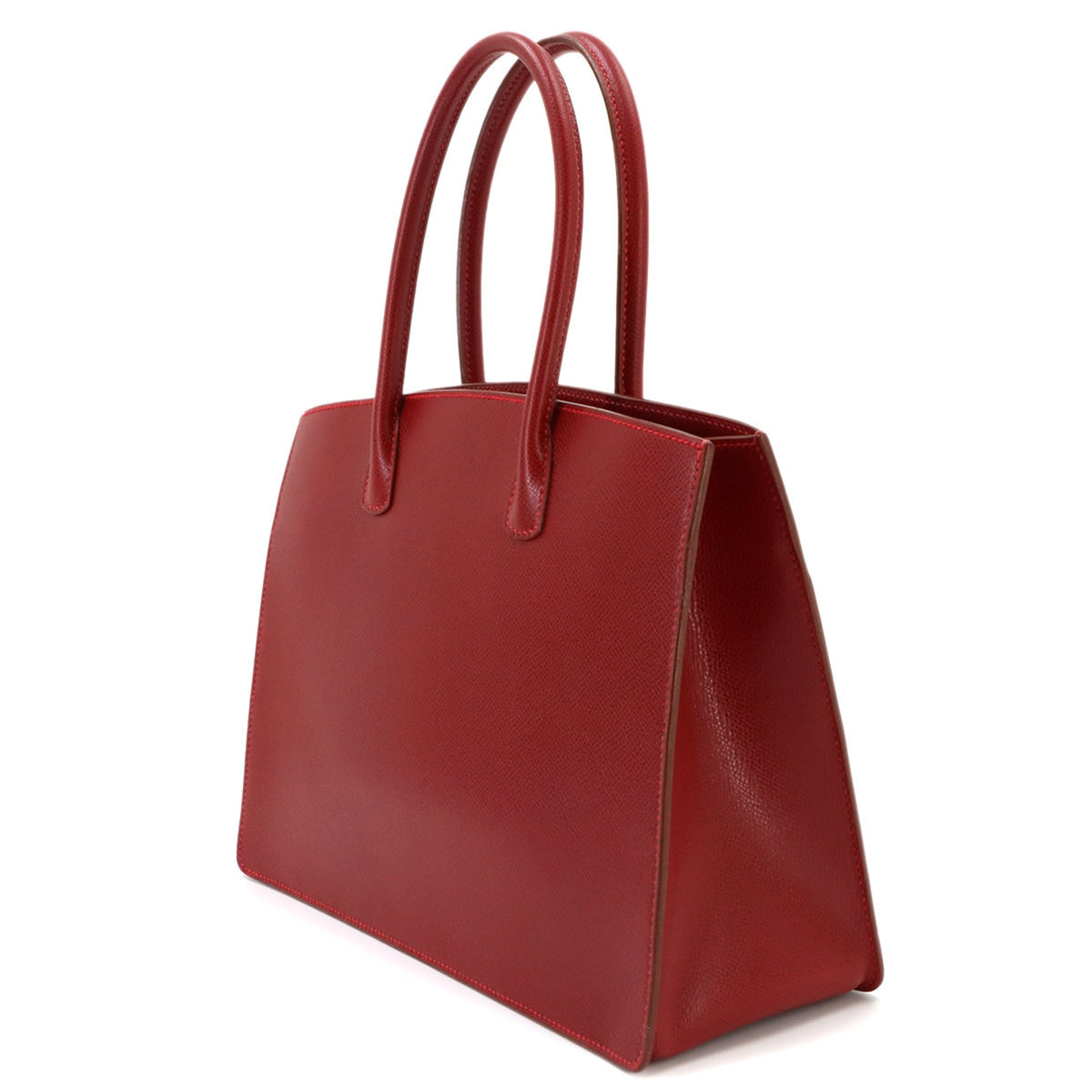 Hermes Red Color Lisse Leather Handbag Tote Bag (Pre-Owned)