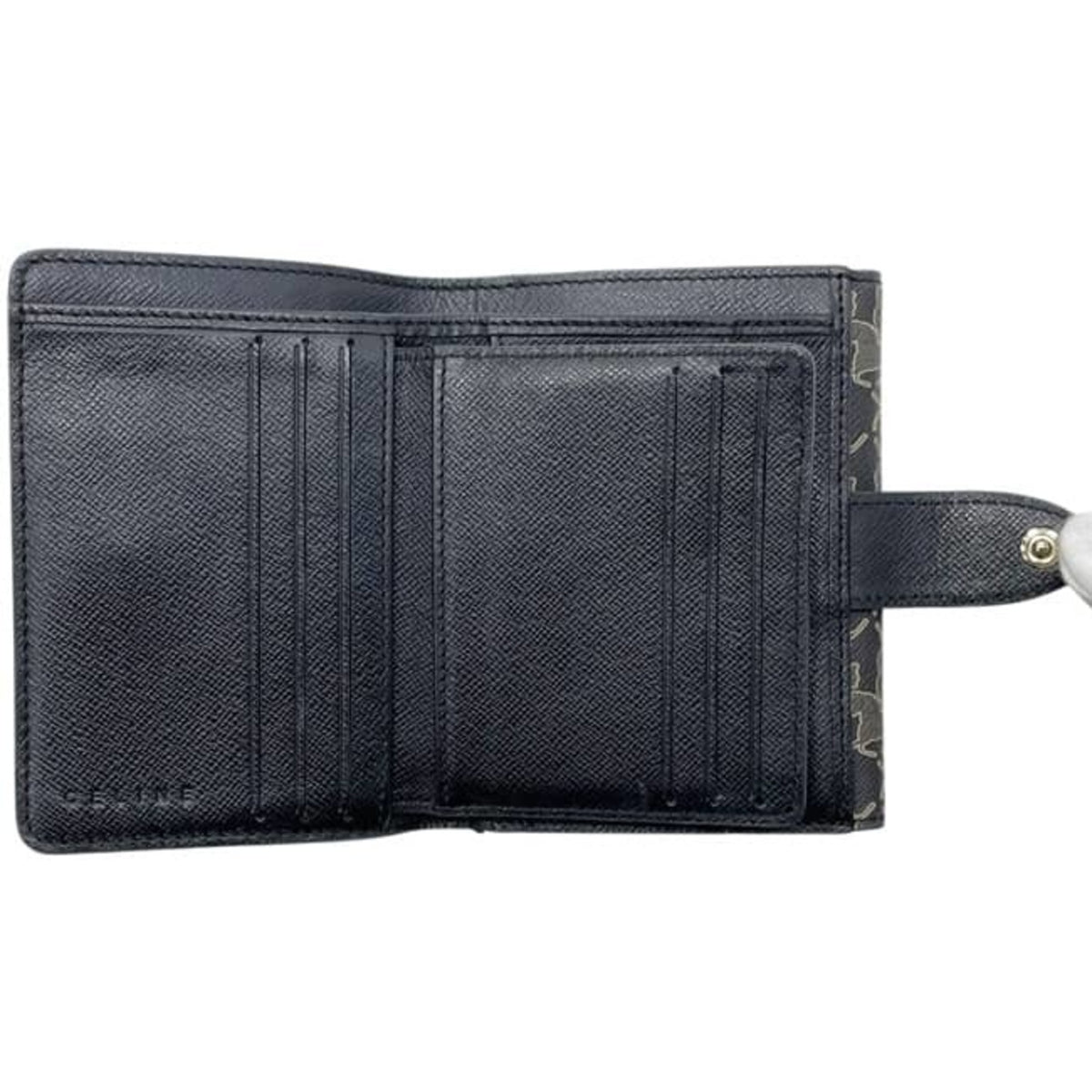 Celine Black Gray Pvc Leather Wallet (Bi-Fold) (Pre-Owned)