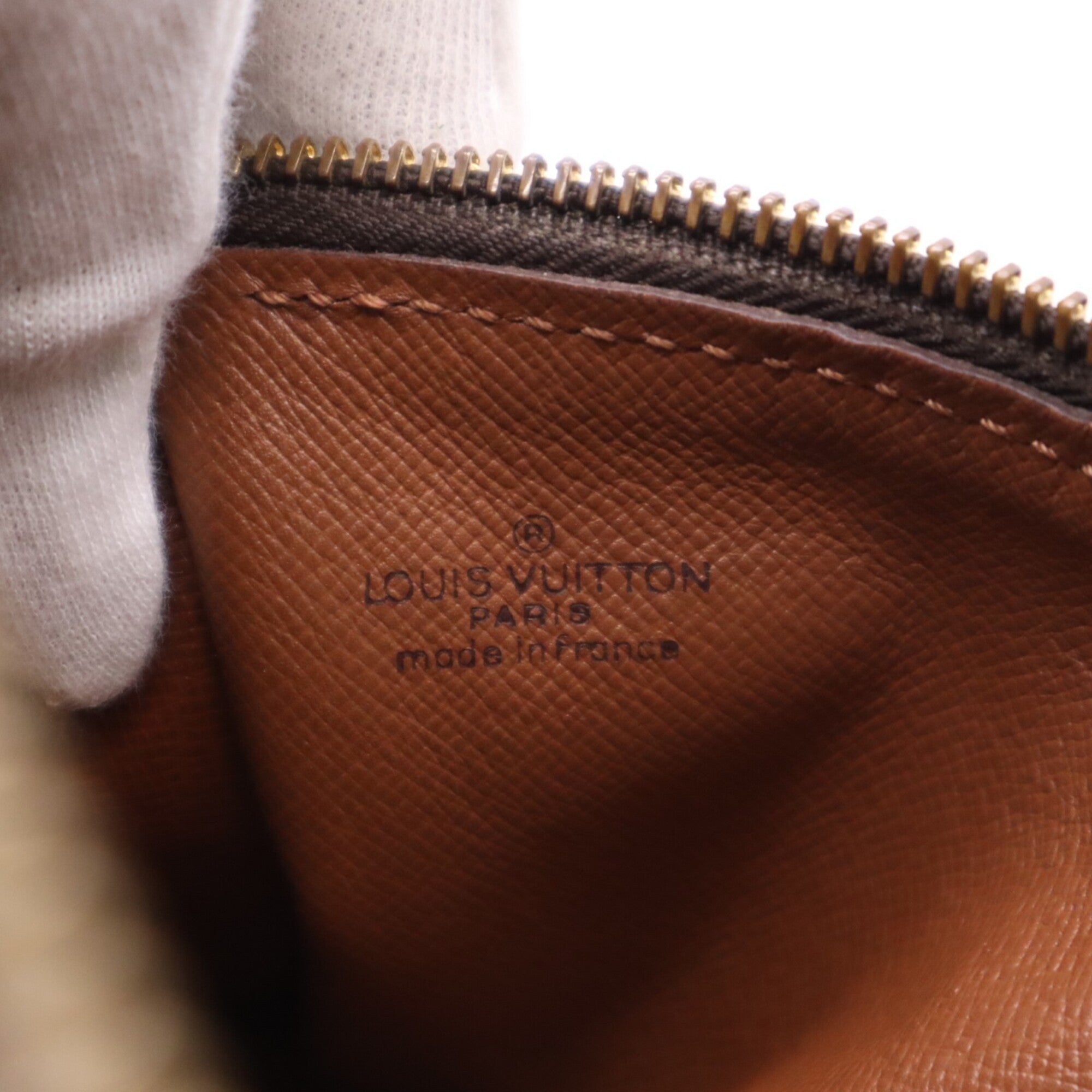 Louis Vuitton Monogram Beige Brown Coated Canvas Leather Handbag (Pre-Owned)