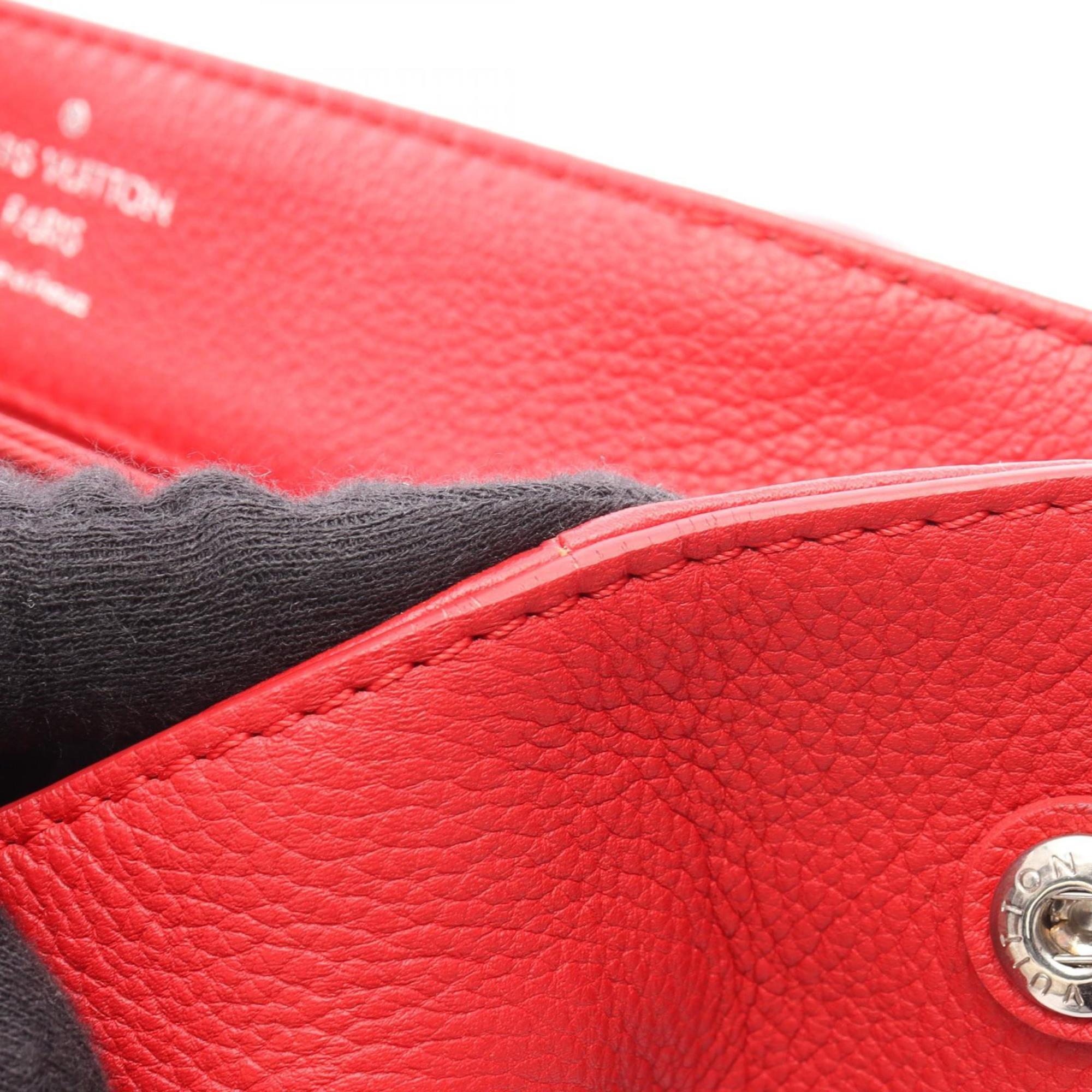 Louis Vuitton Red Color Ruby Leather Handbag (Pre-Owned)
