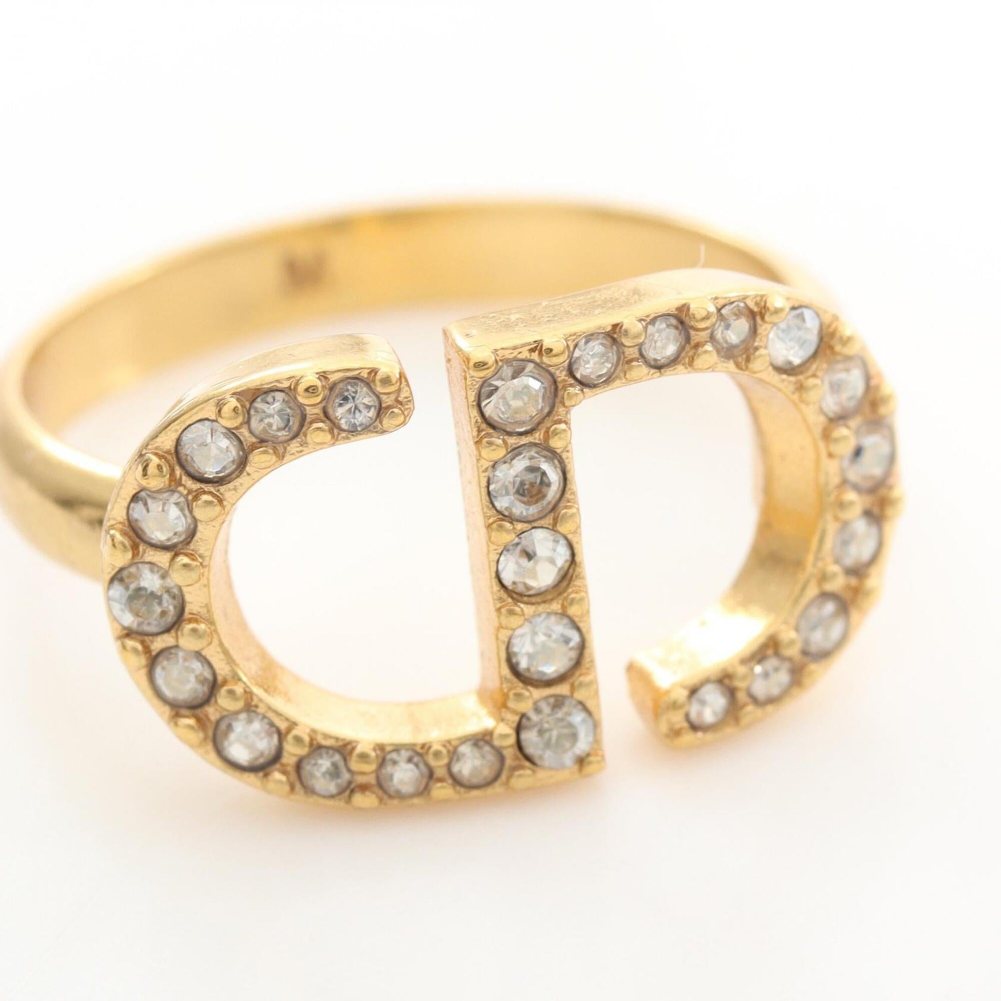 Christian Dior Gold Gold Plating Band Ring (Pre-Owned)