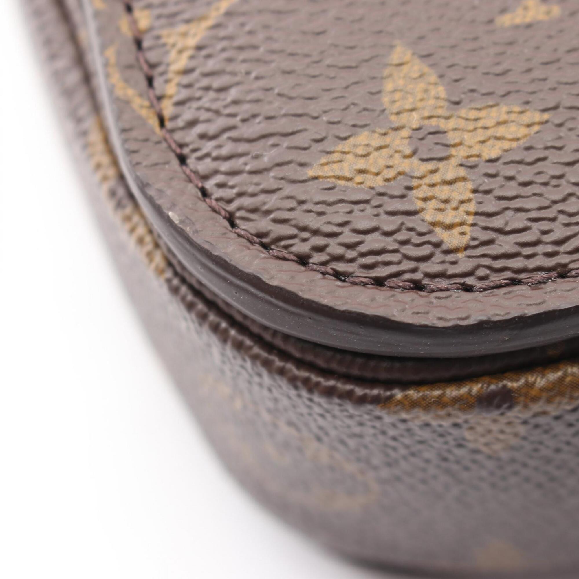 Louis Vuitton Brown Coated Canvas Leather Handbag Pochette (Pre-Owned)