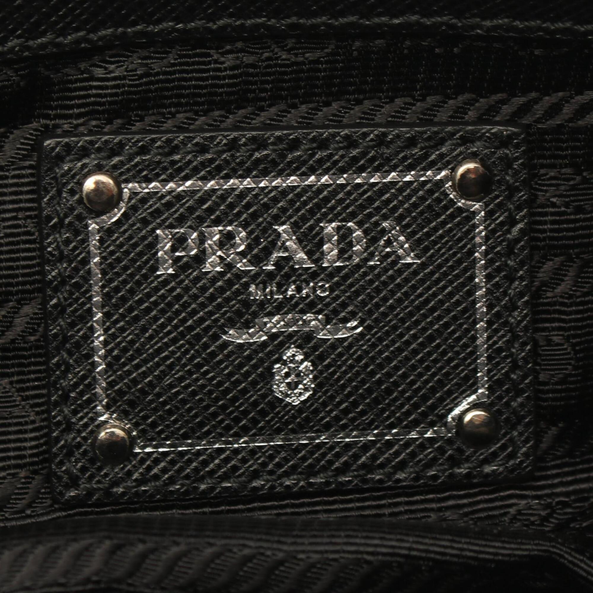 Prada Black Nylon Leather Handbag (Pre-Owned)