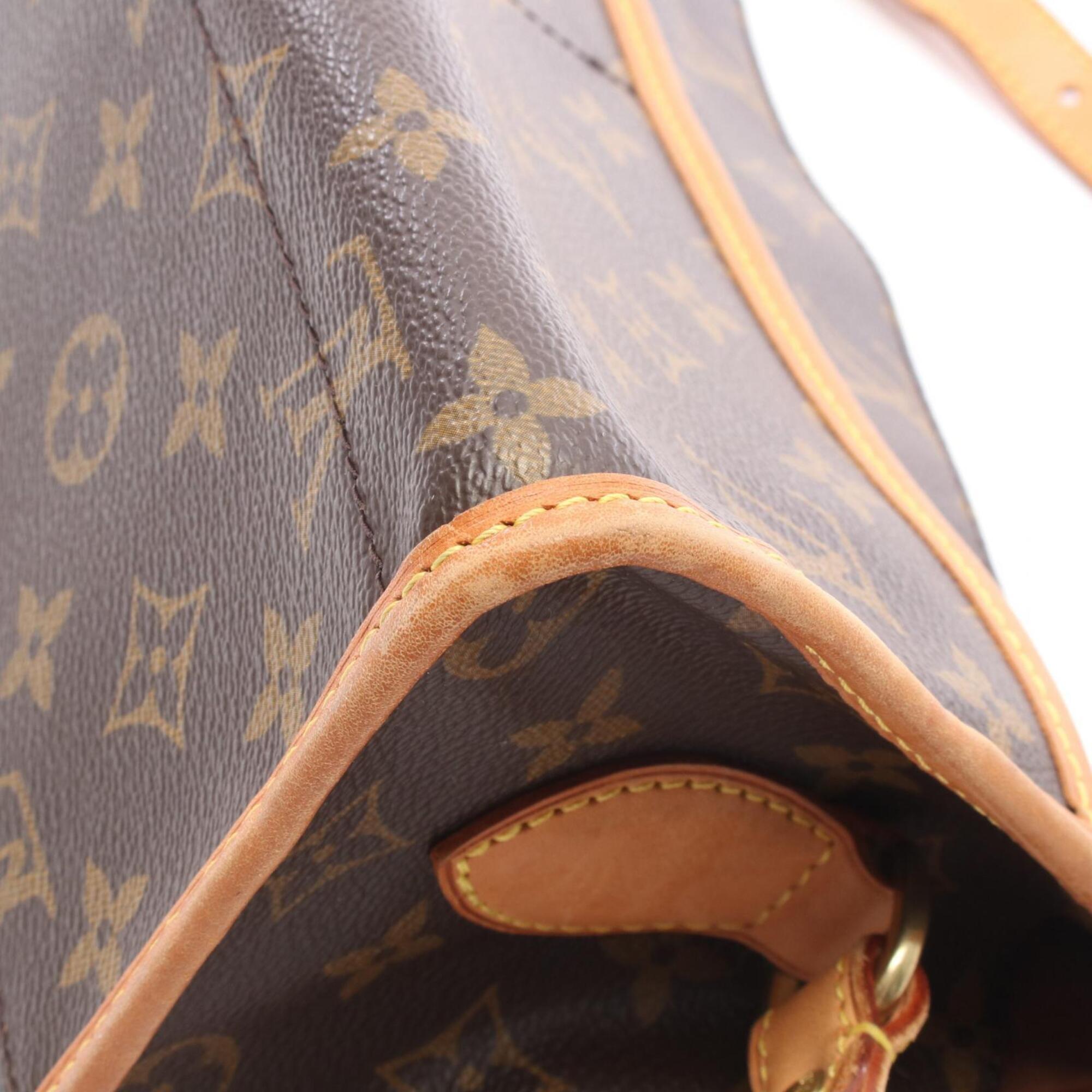 Louis Vuitton Brown Coated Canvas Leather Handbag Shoulder Bag (Pre-Owned)