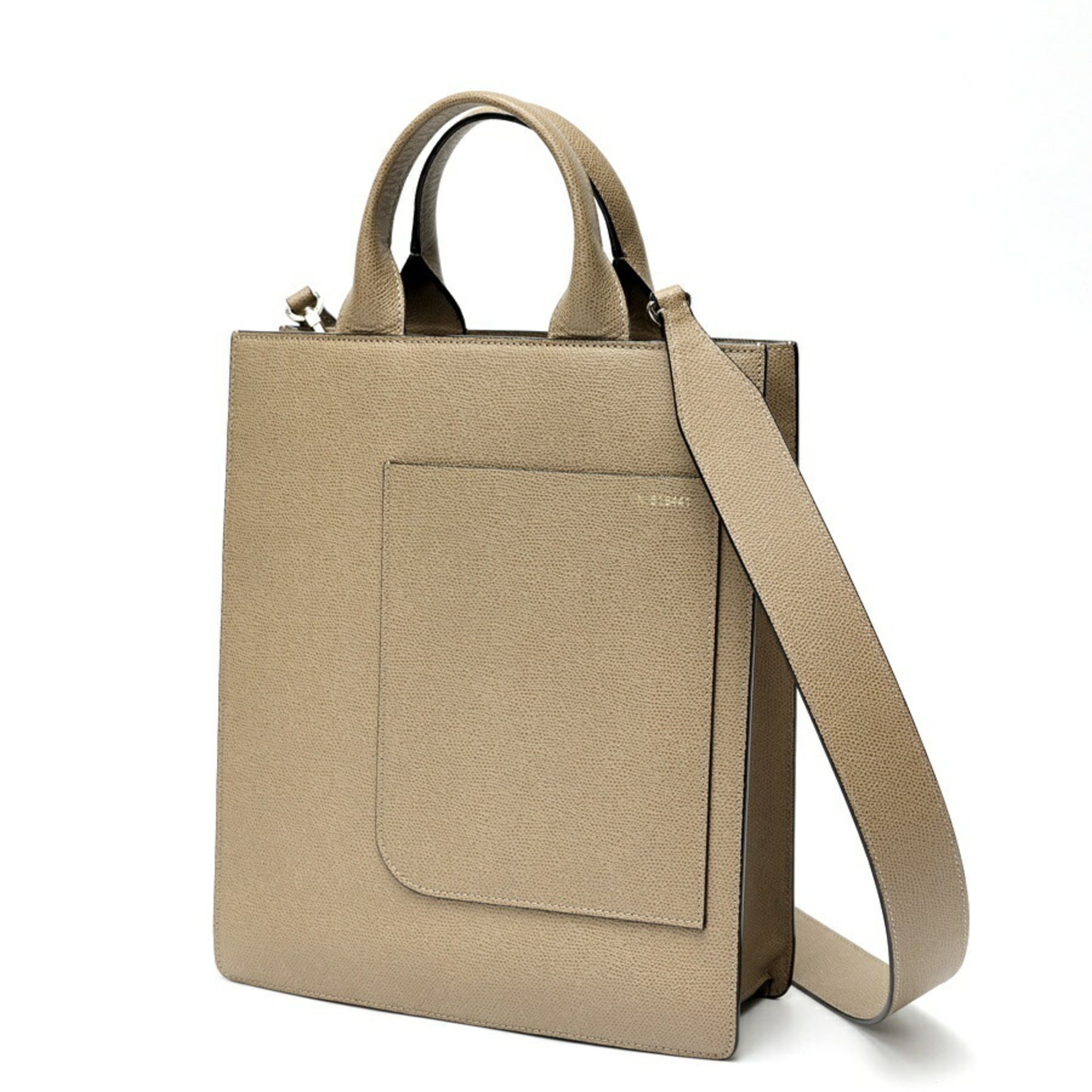 Valextra Grayish Leather Tote Bag (Pre-Owned)