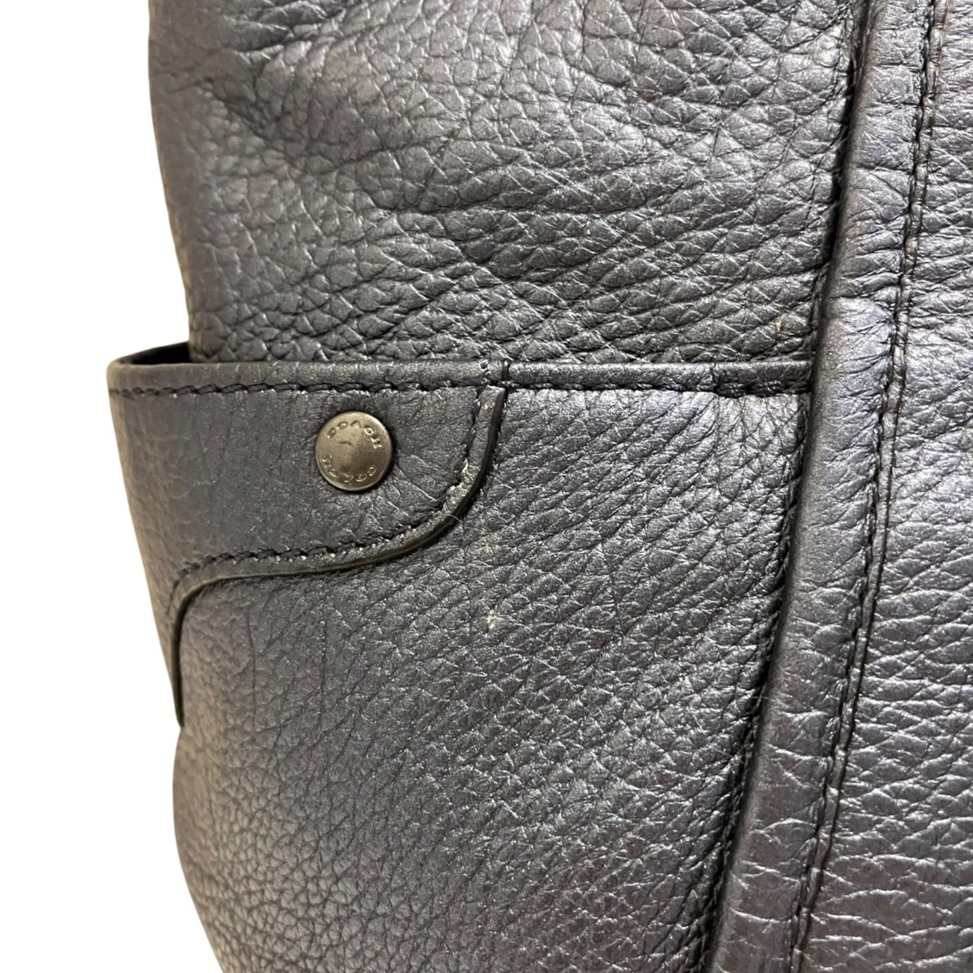 Coach Navy Leather Tote Bag (Pre-Owned)