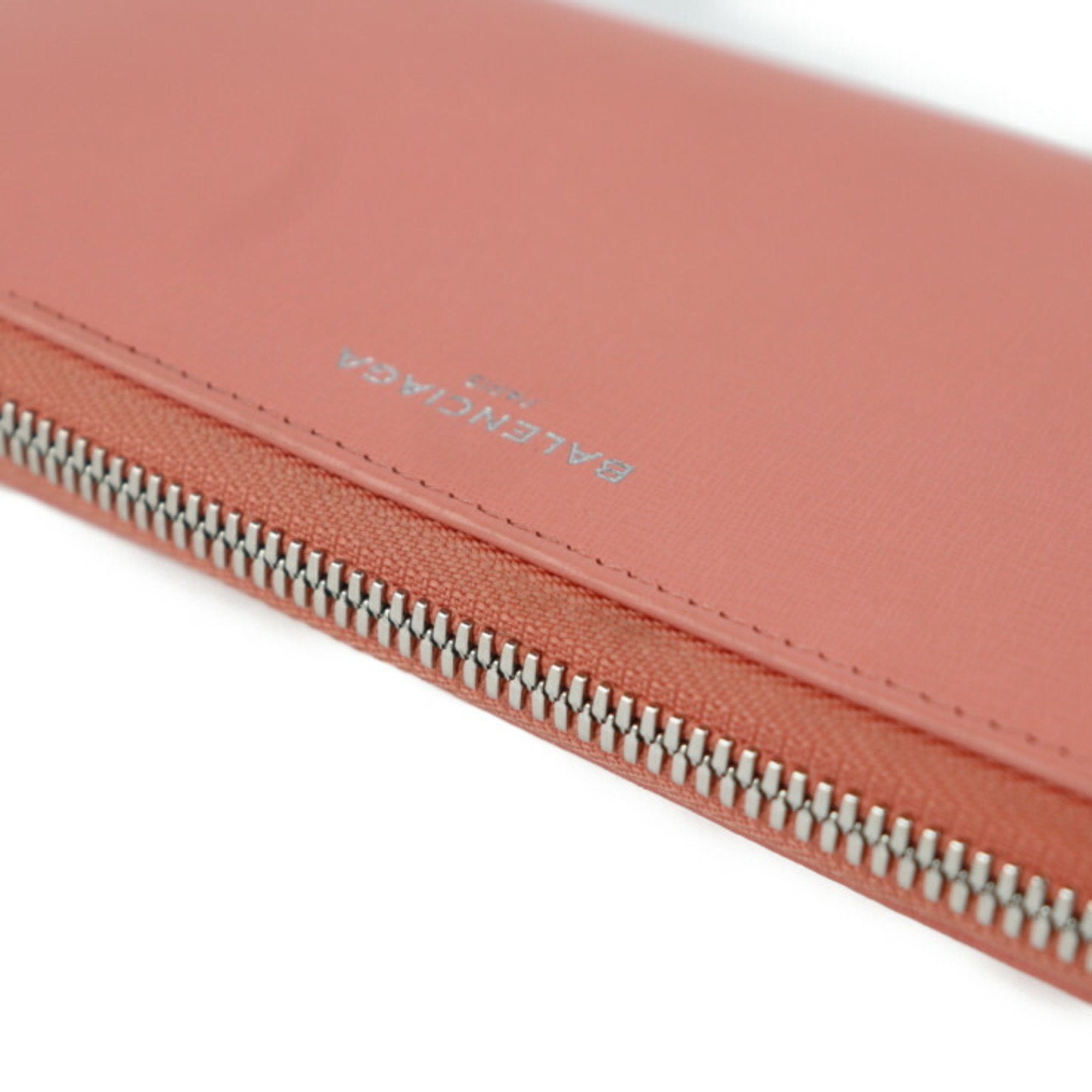 Balenciaga Pink Salmon Pink Leather Long Wallet (Bi-Fold) (Pre-Owned)
