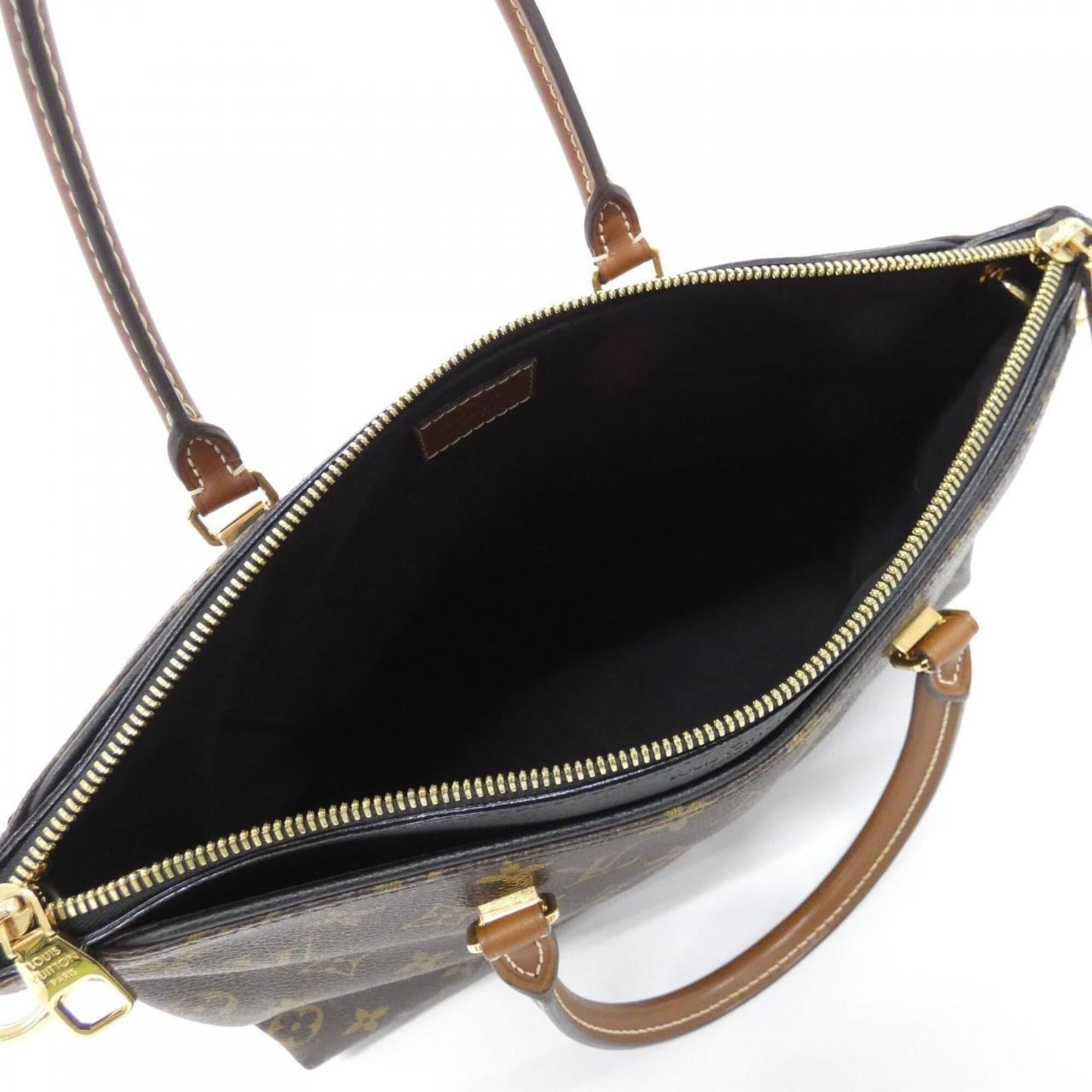 Louis Vuitton Black Marron Coated Canvas Leather Handbag (Pre-Owned)