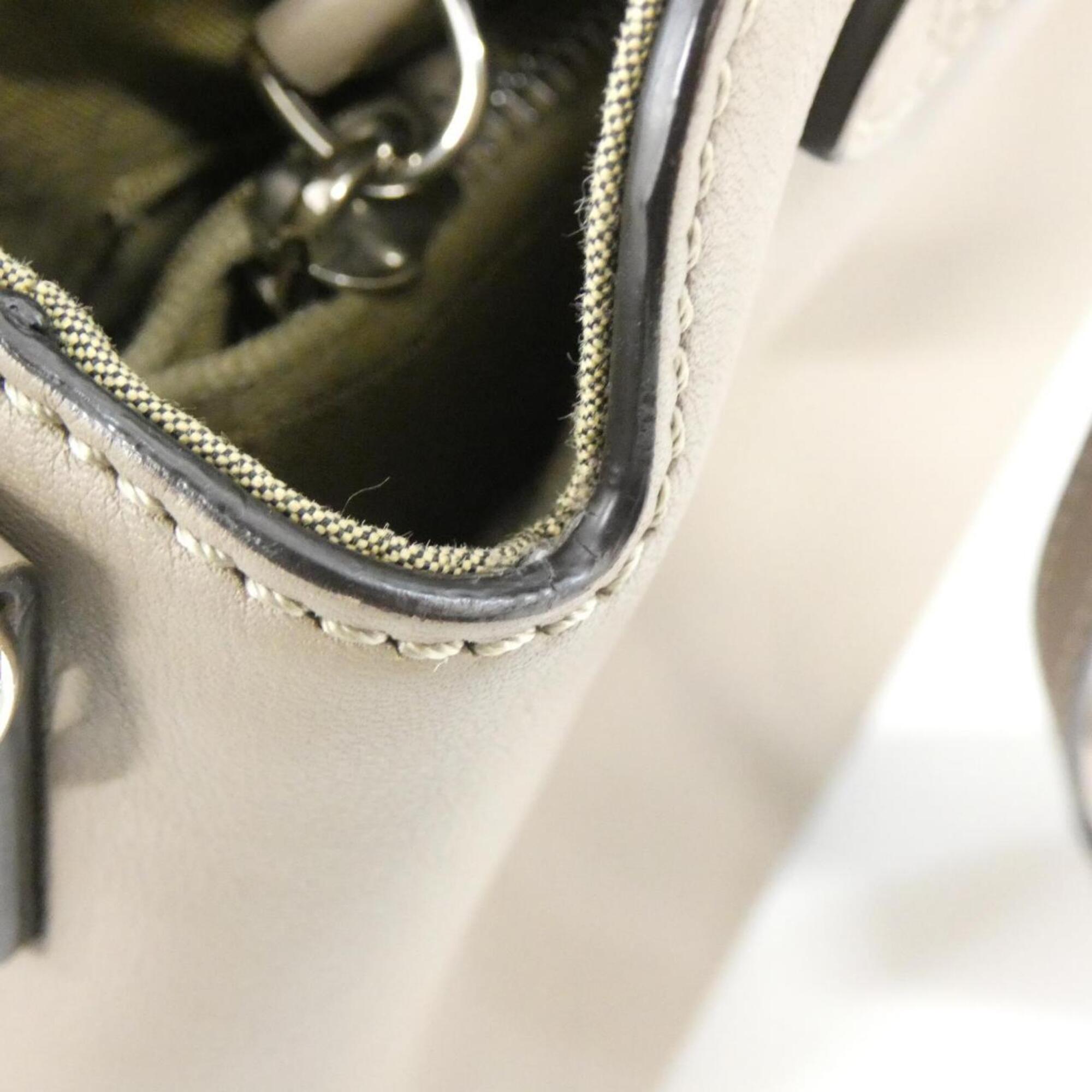 Fendi By The Way Silver Leather Handbag (Pre-Owned)
