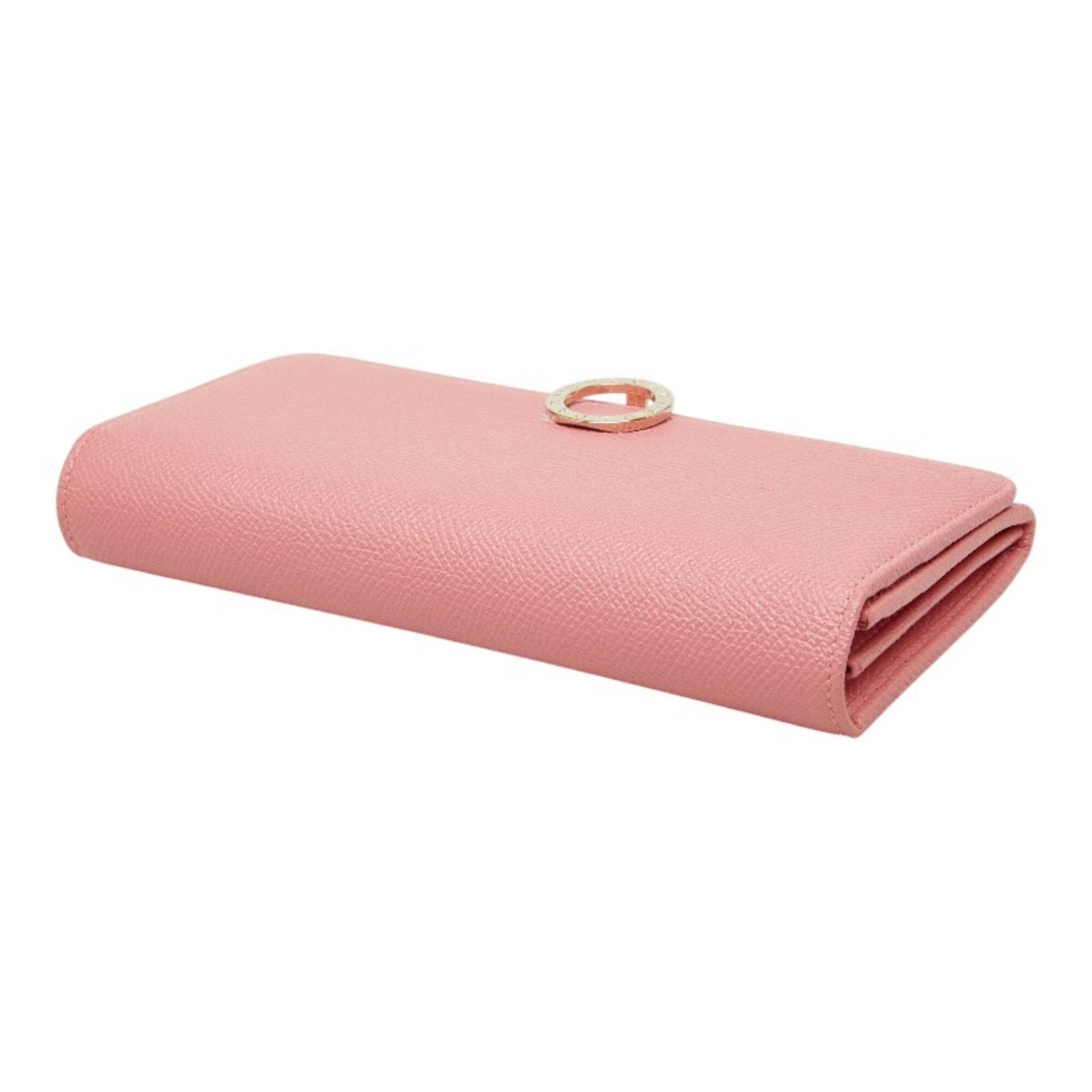 Bvlgari Pink Leather Long Wallet (Bi-Fold) (Pre-Owned)
