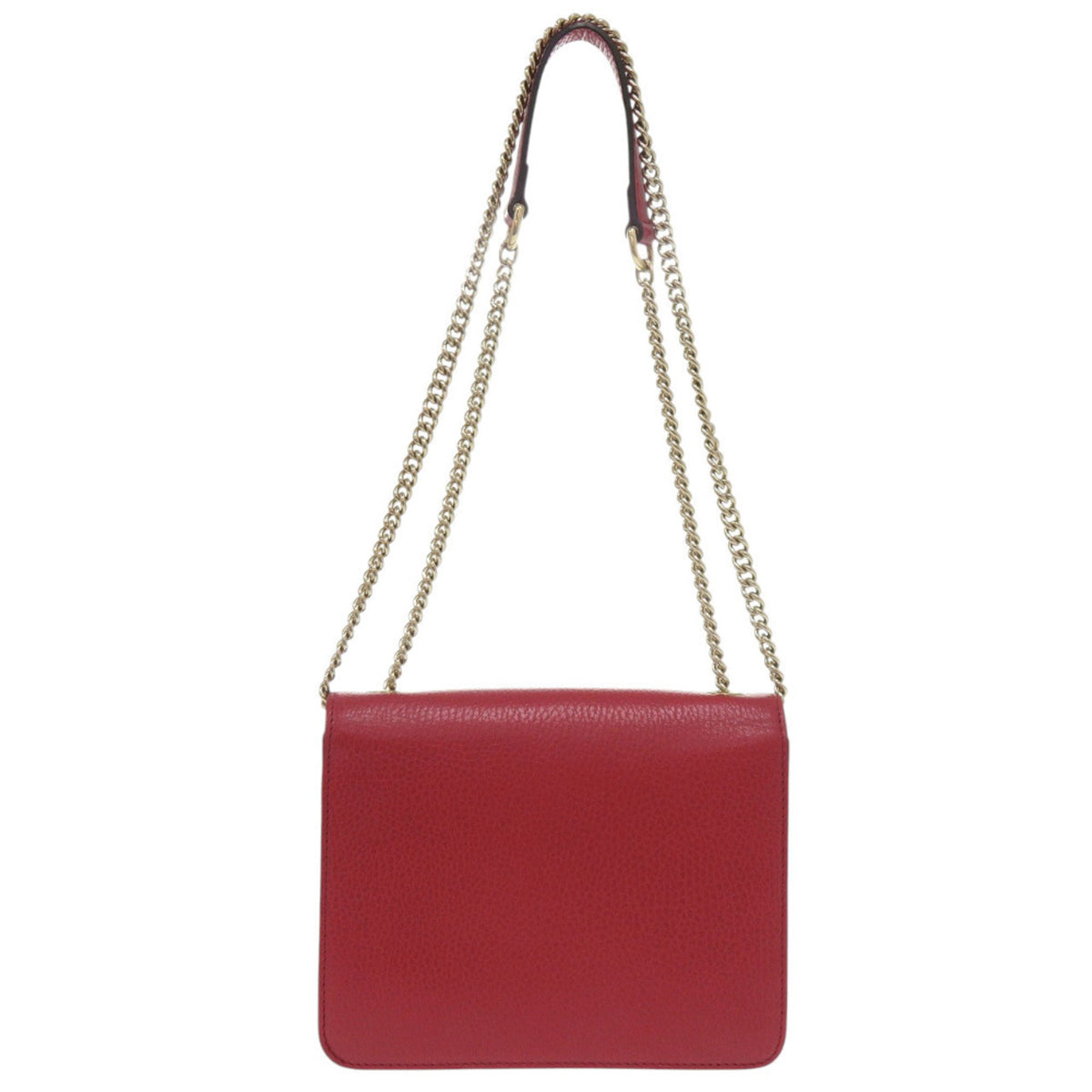 Gucci Red Color Leather Shoulder Bag (Pre-Owned)
