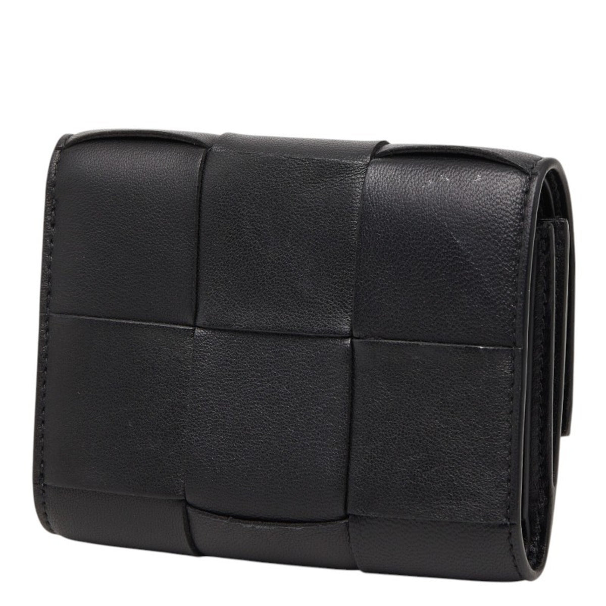 Bottega Veneta Black Leather Wallet (Tri-Fold) (Pre-Owned)
