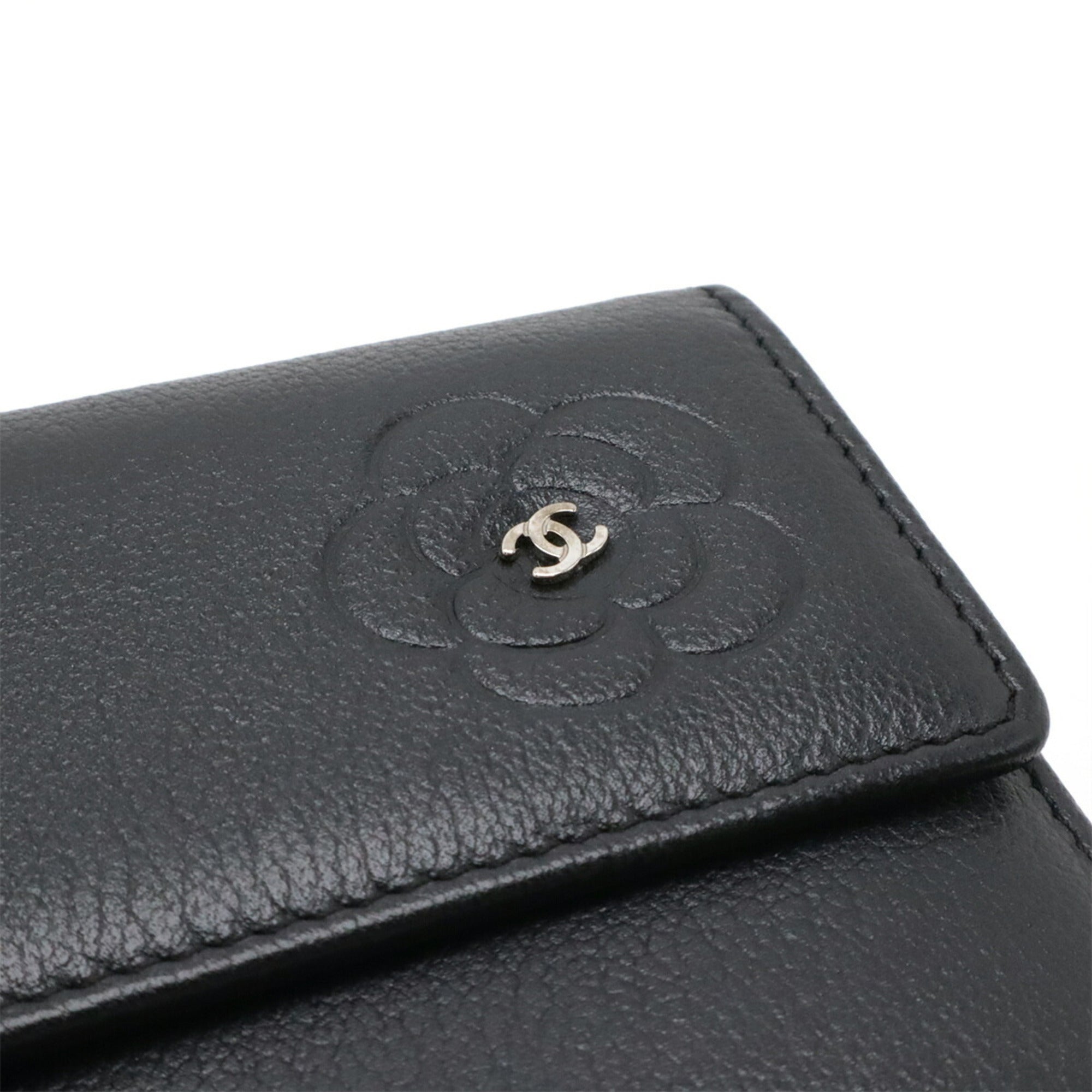 Chanel Black Leather Coin Purse/Coin Case (Pre-Owned)