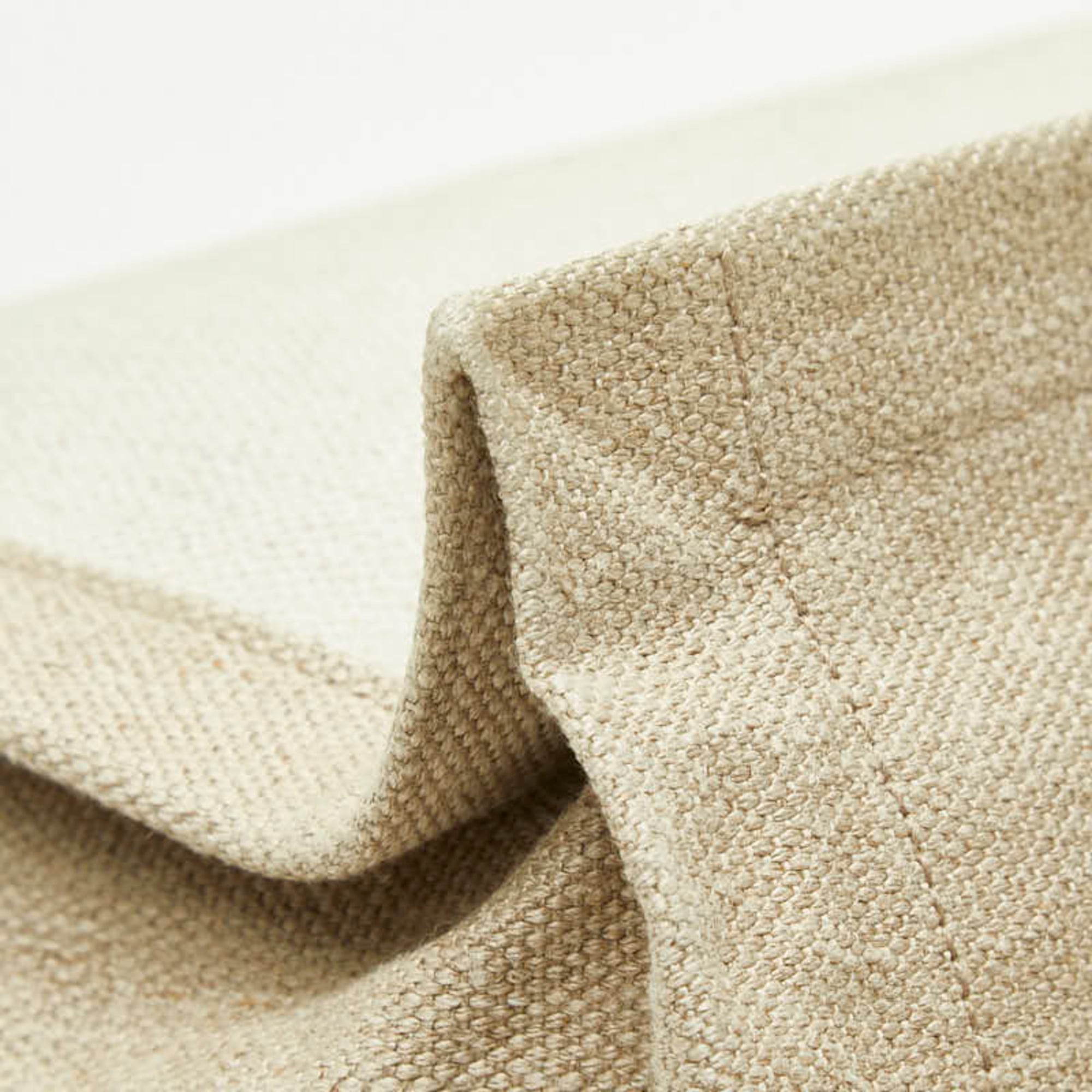 Saint Laurent Beige White Canvas Hemp Linen Leather Handbag Tote Bag (Pre-Owned)
