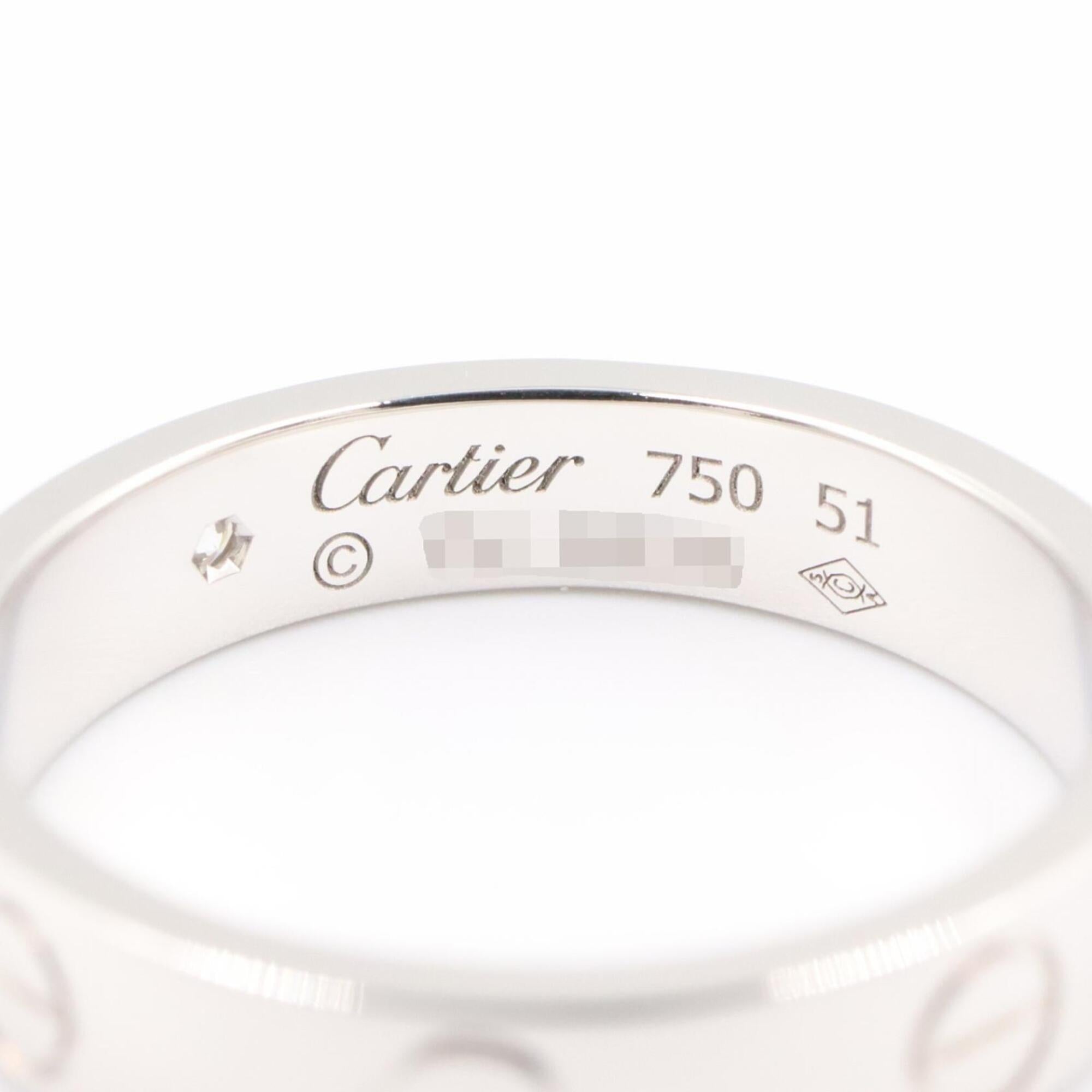 Cartier Silver Clear White Gold (18K) Band Ring (Pre-Owned)