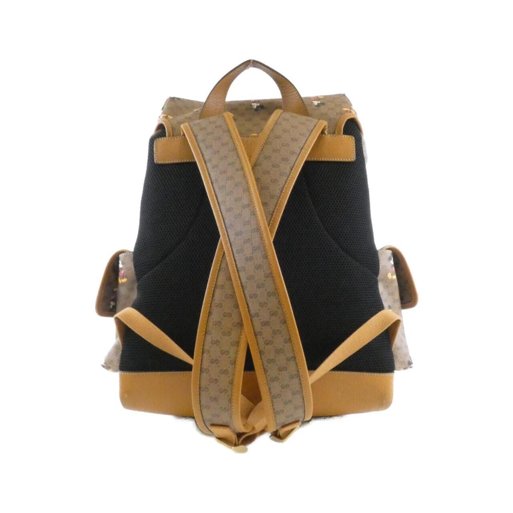 Gucci Beige Light Brown Gg Supreme Leather Backpack (Pre-Owned)