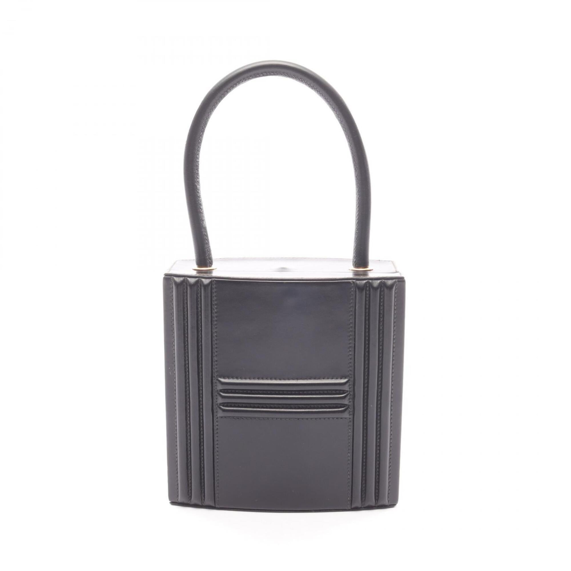 Hermes Black Box Calf Leather Leather Handbag (Pre-Owned)