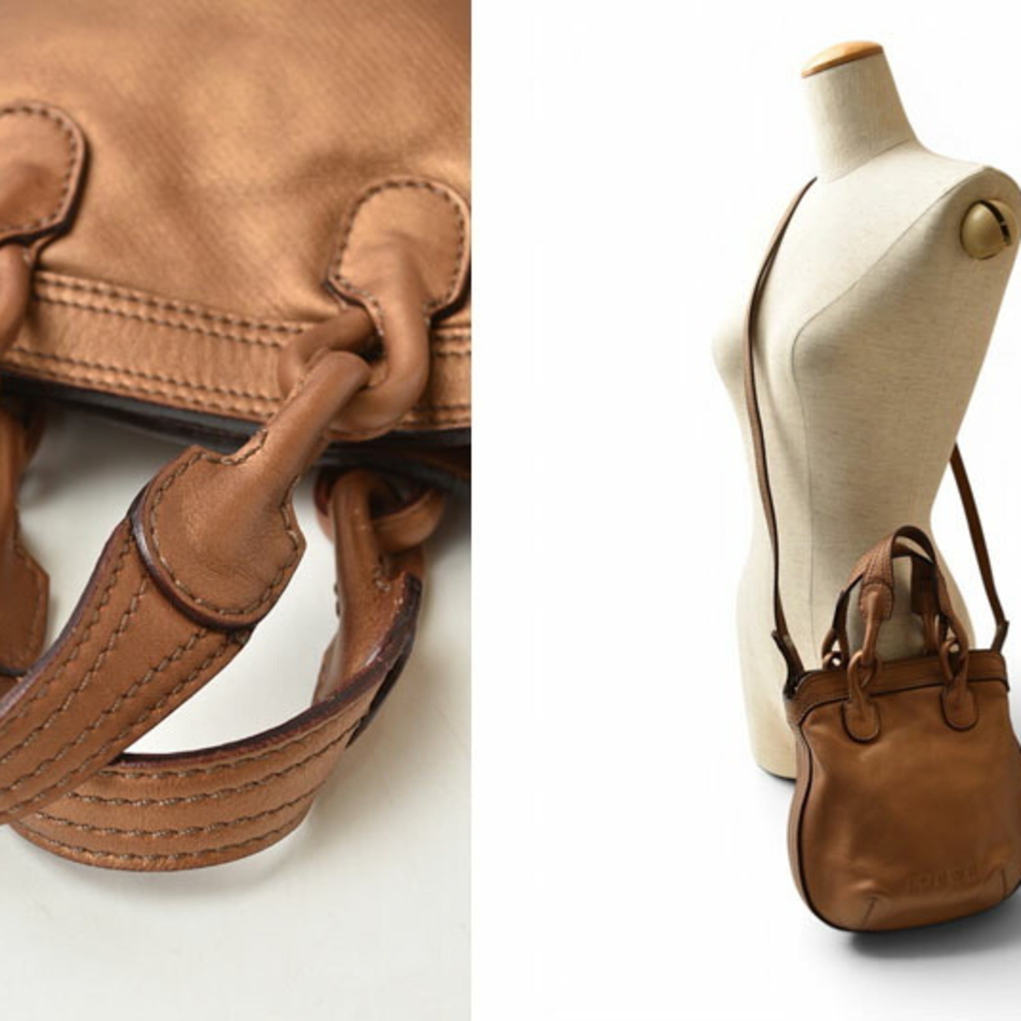 Loewe Bronze Leather Handbag Shoulder Bag (Pre-Owned)
