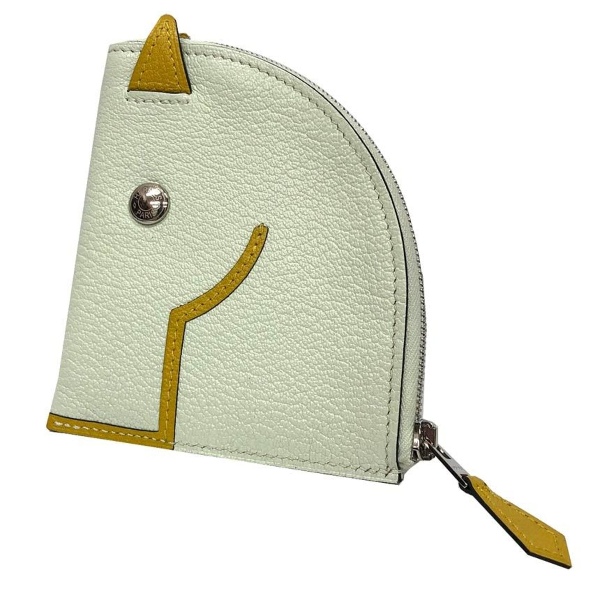 Hermes Green Chevre Myzore Leather Coin Purse/Coin Case (Pre-Owned)