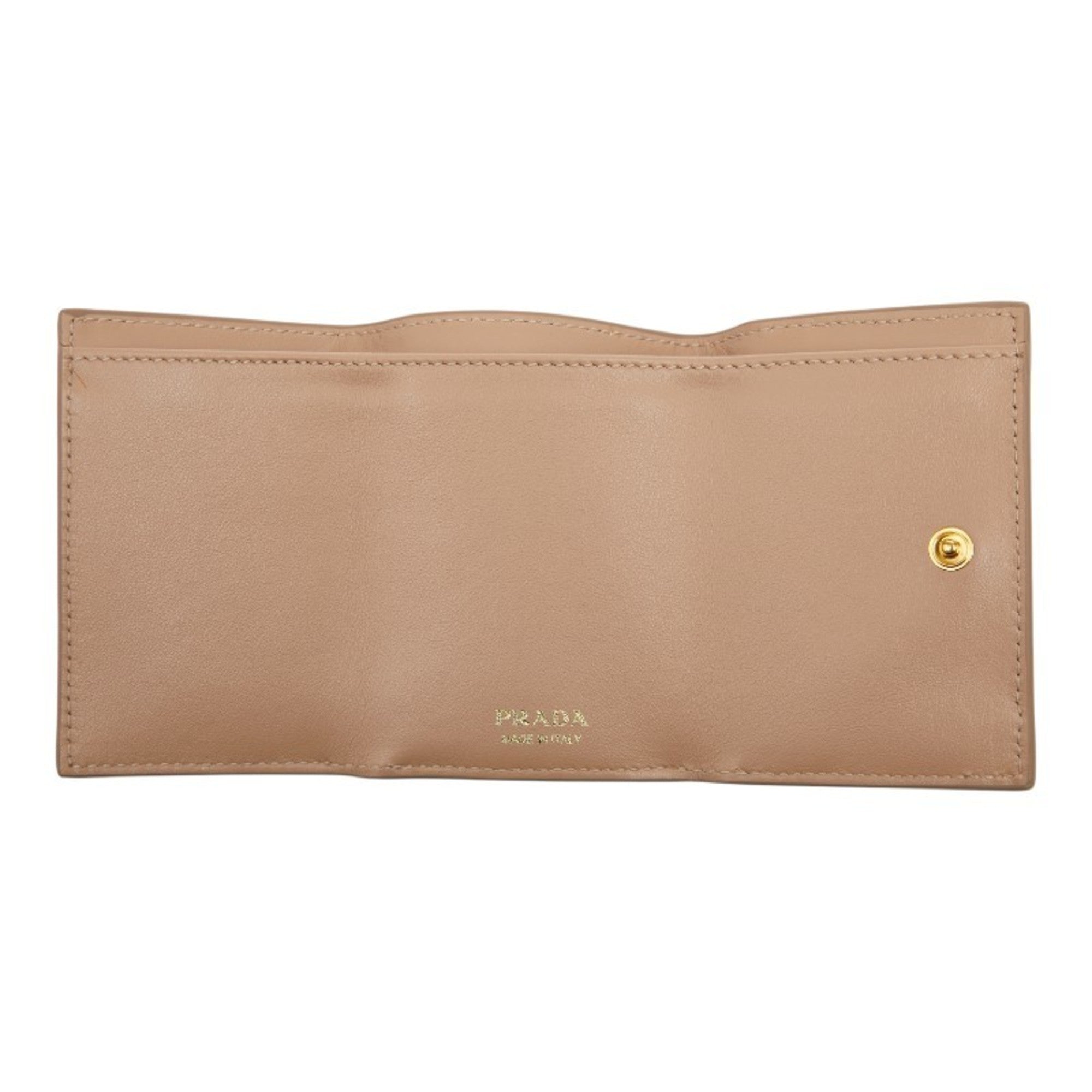 Prada Beige Leather Wallet (Tri-Fold) (Pre-Owned)