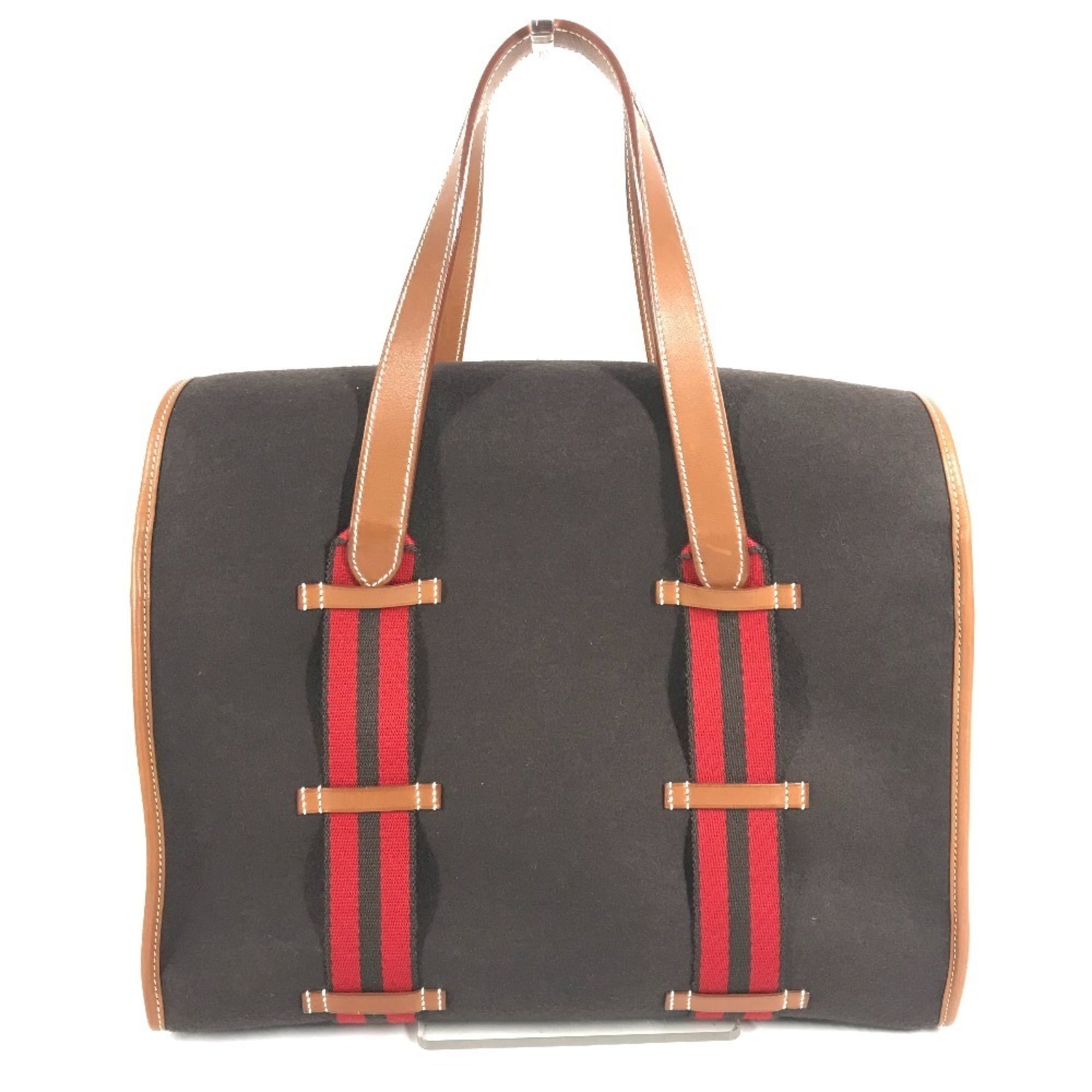 Hermes Brown Red Color Leather Silicone Handbag Tote Bag (Pre-Owned)