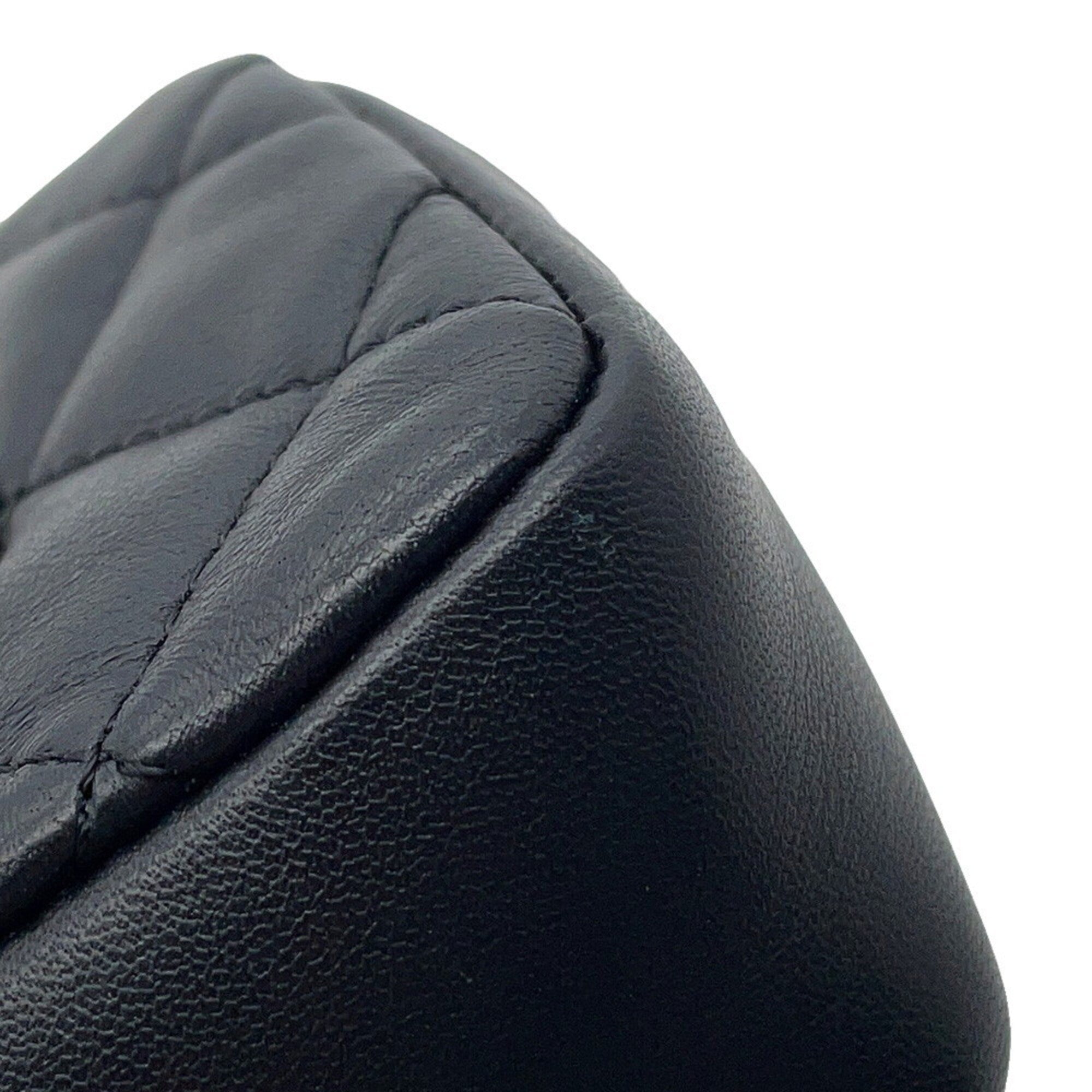 Chanel Black Leather Handbag Shoulder Bag (Pre-Owned)