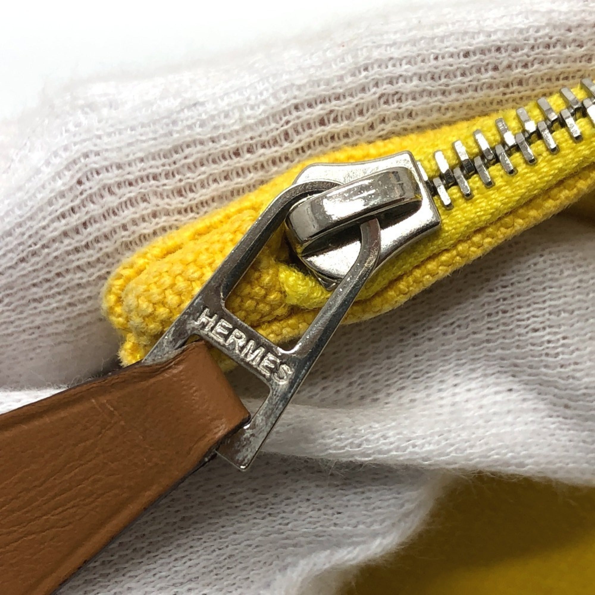 Hermes Yellow Canvas Pouch (Pre-Owned)