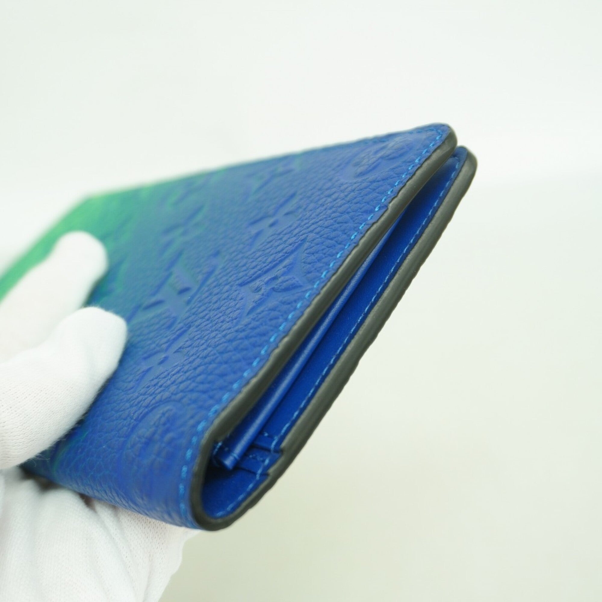 Louis Vuitton Blue Green Long Wallet (Bi-Fold) (Pre-Owned)