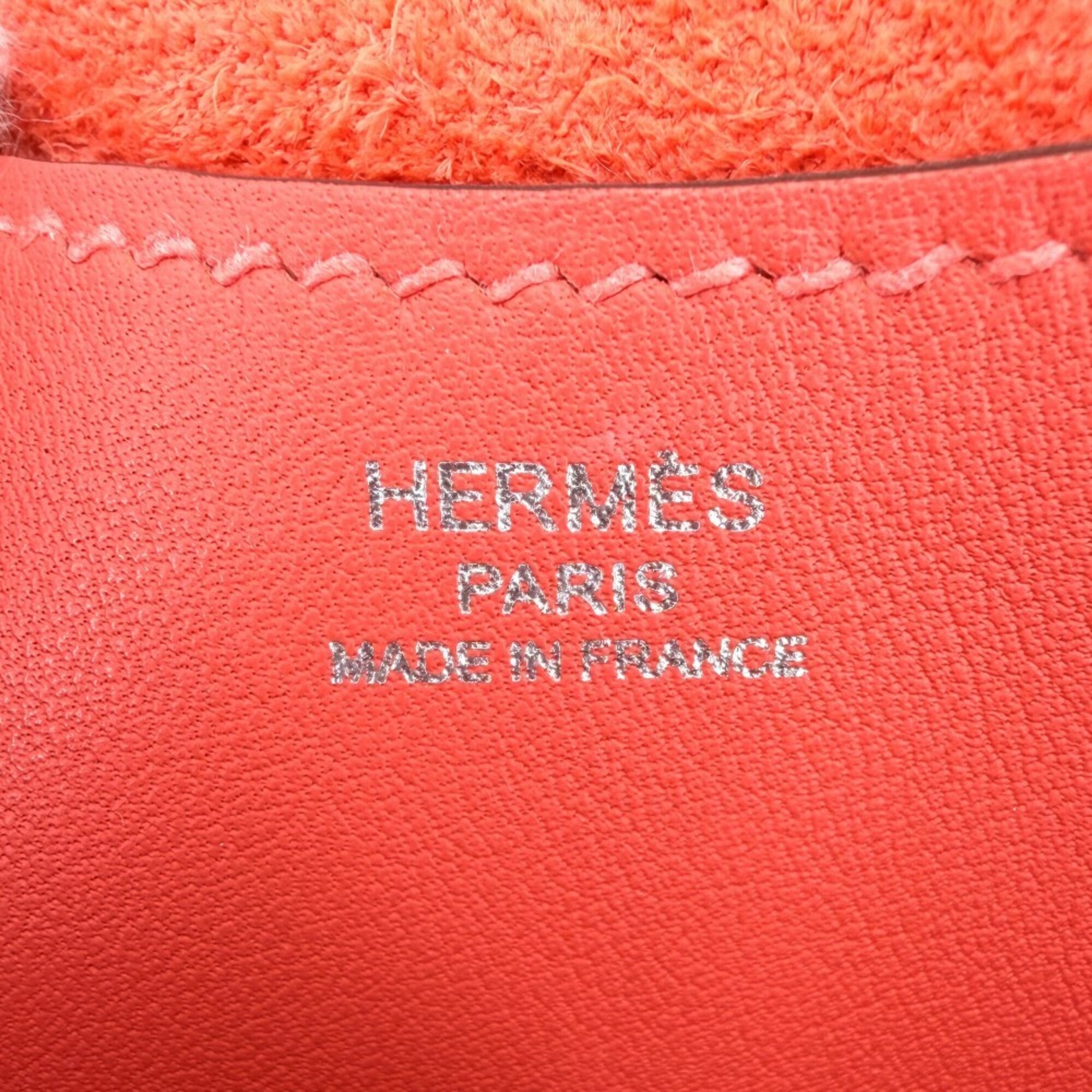 Hermes Orange Taurillon Clemence Leather Handbag (Pre-Owned)
