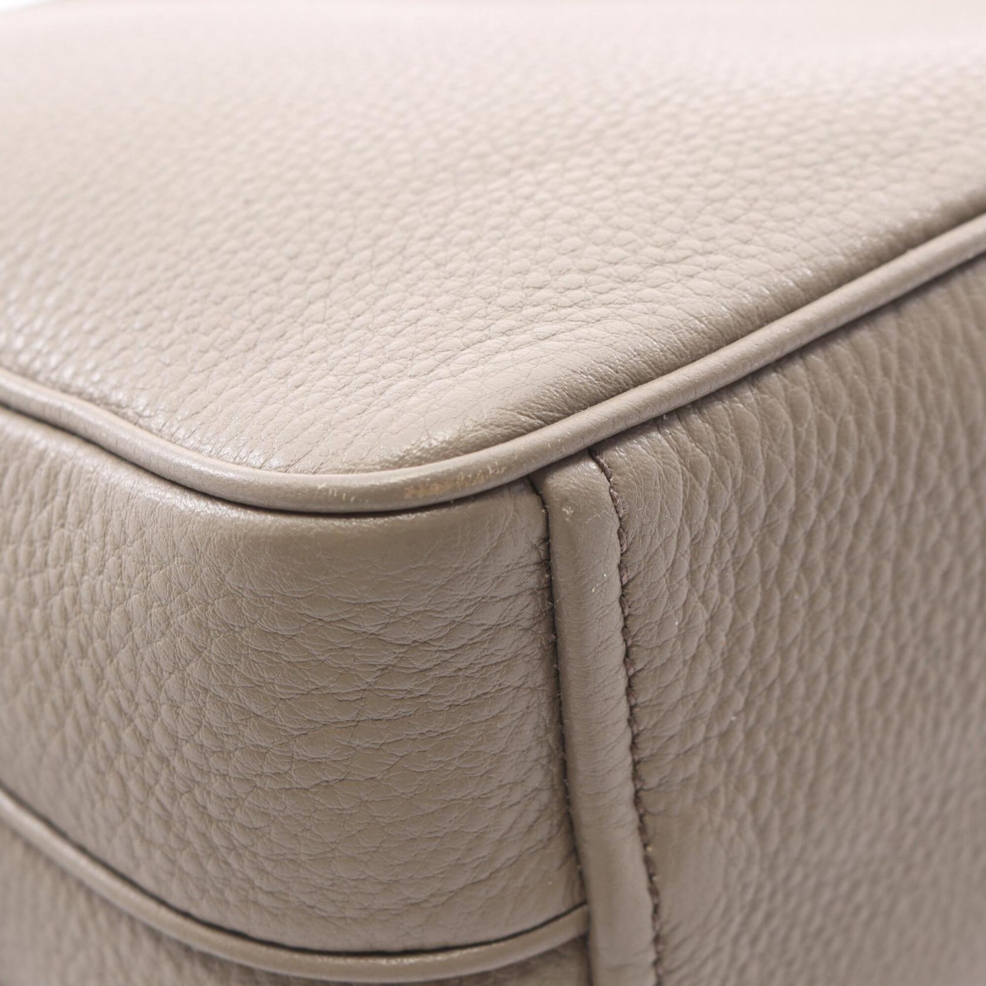 Prada Beige Leather Handbag Shoulder Bag (Pre-Owned)