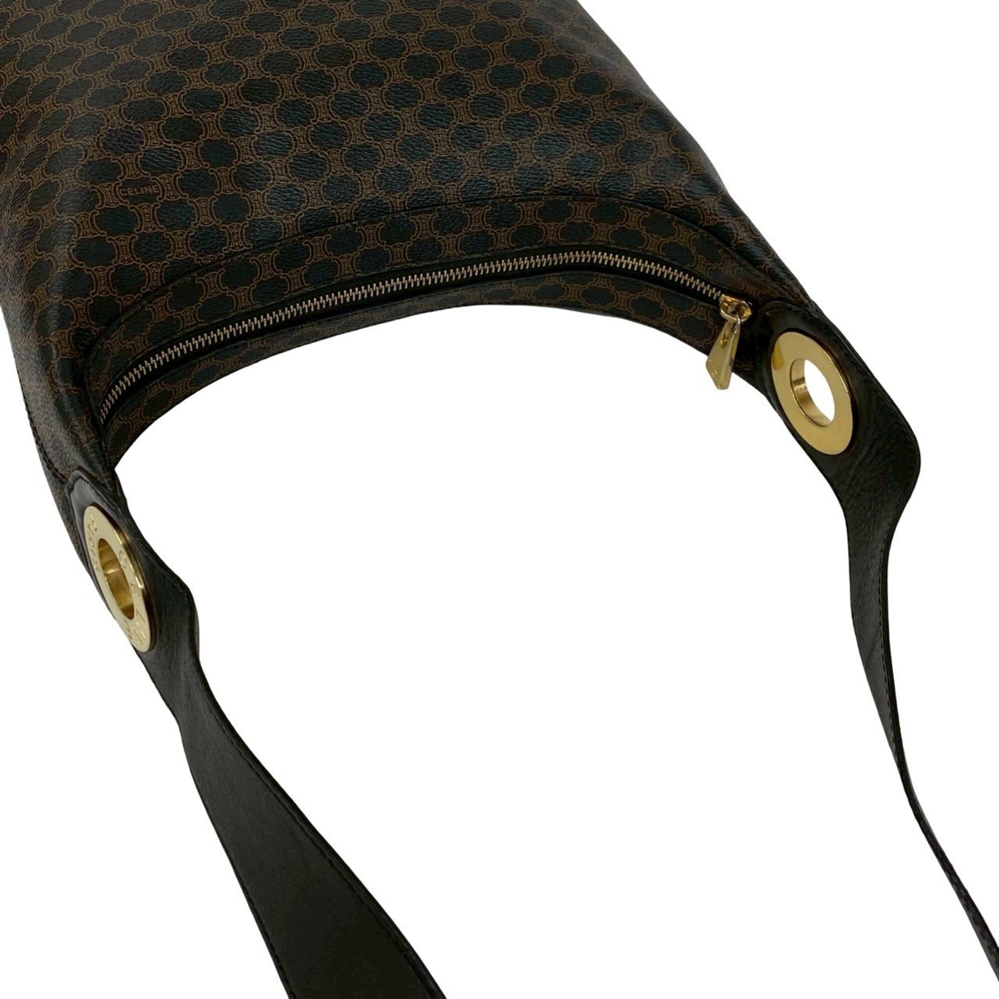 Celine Black Brown Leather Pvc Shoulder Bag (Pre-Owned)