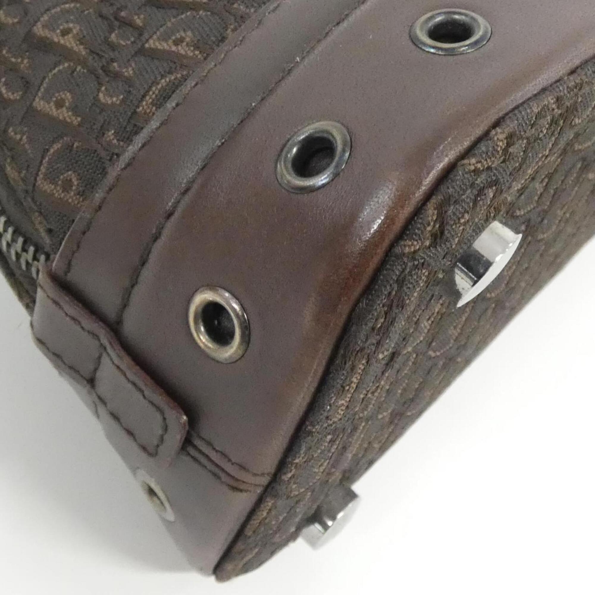 Christian Dior Brown Canvas Leather Handbag (Pre-Owned)