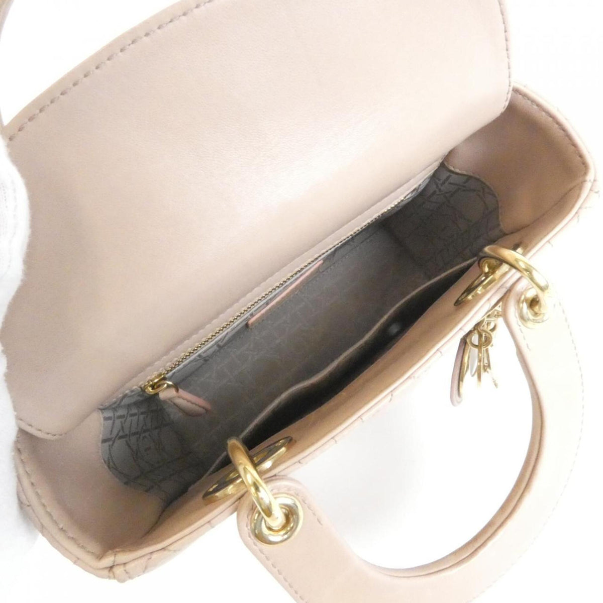 Christian Dior Pink Beige Leather Handbag (Pre-Owned)